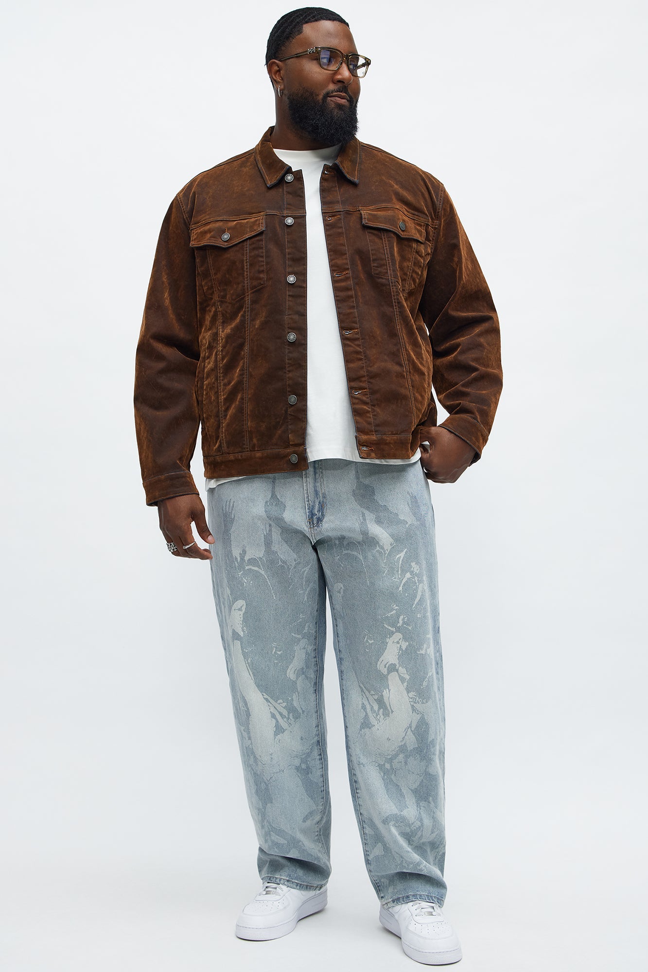 What The Flock Trucker Jacket - Brown