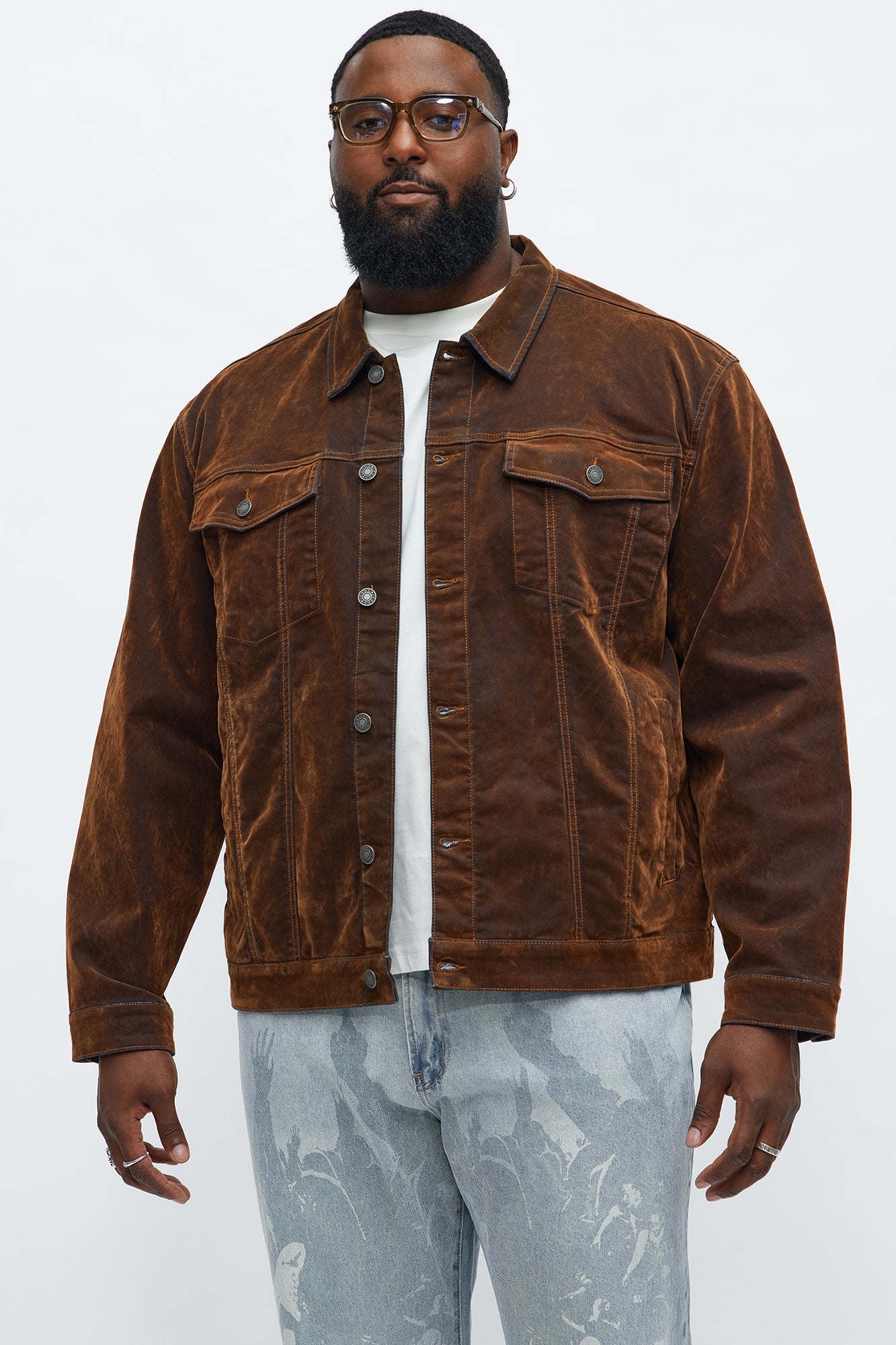 What The Flock Trucker Jacket - Brown