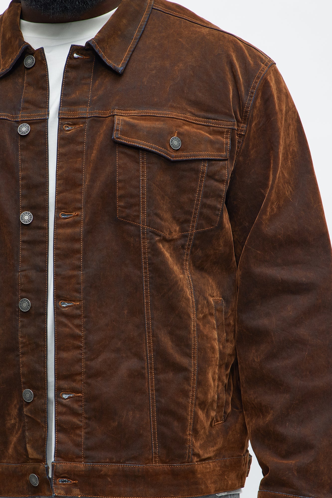 What The Flock Trucker Jacket - Brown