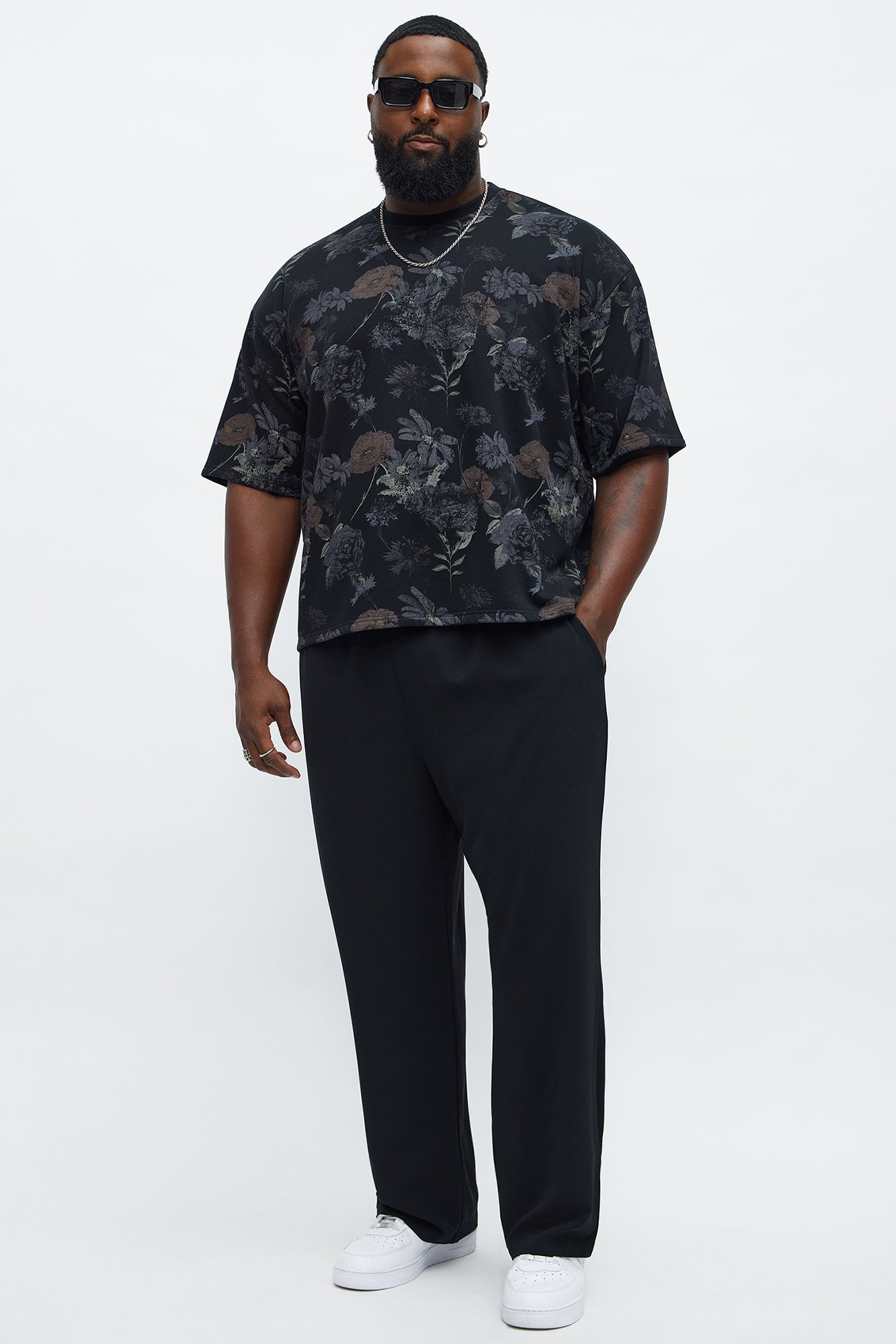 Golden Hour Straight Elastic Waist Trousers - Black