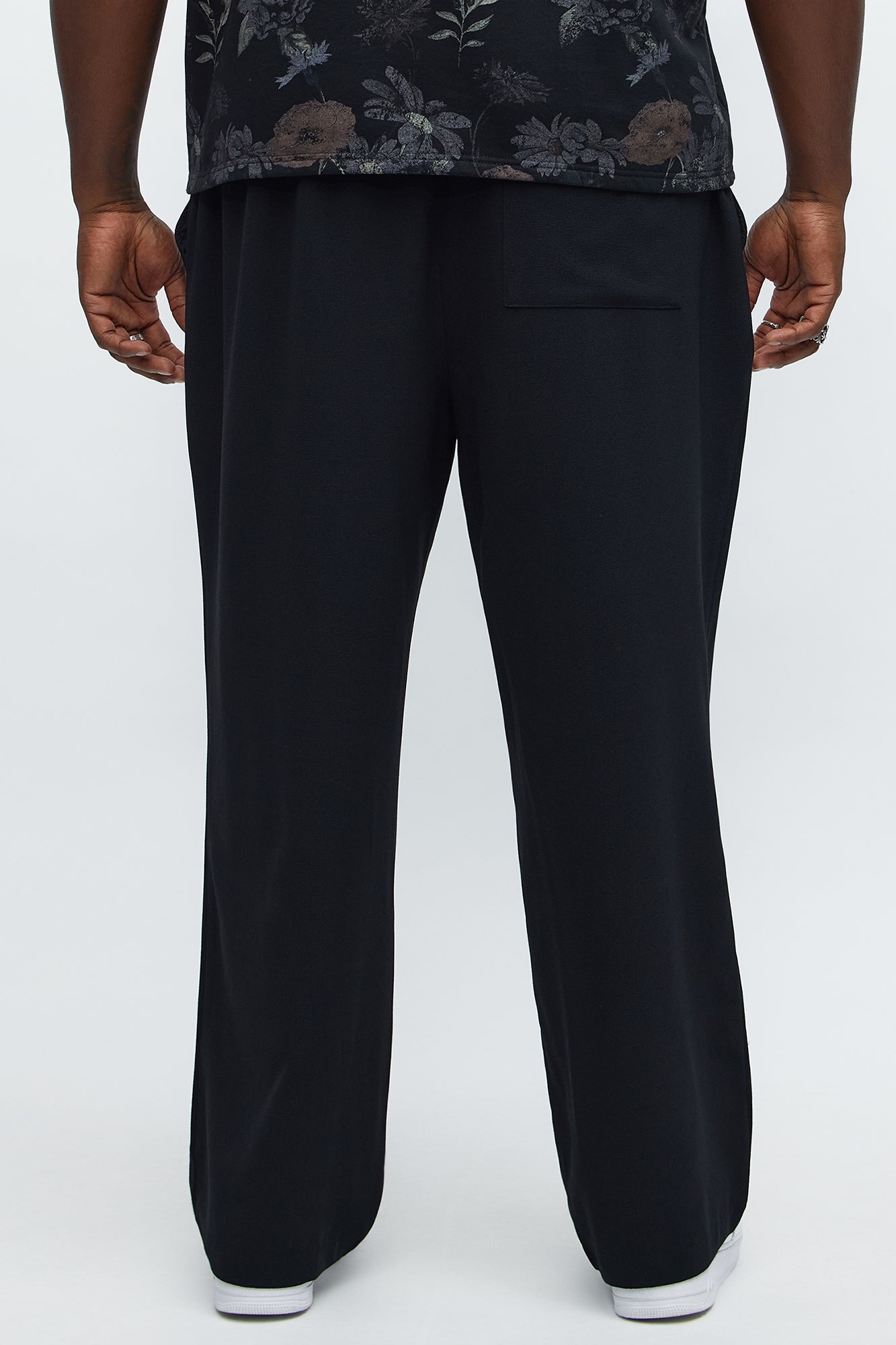 Golden Hour Straight Elastic Waist Trousers - Black