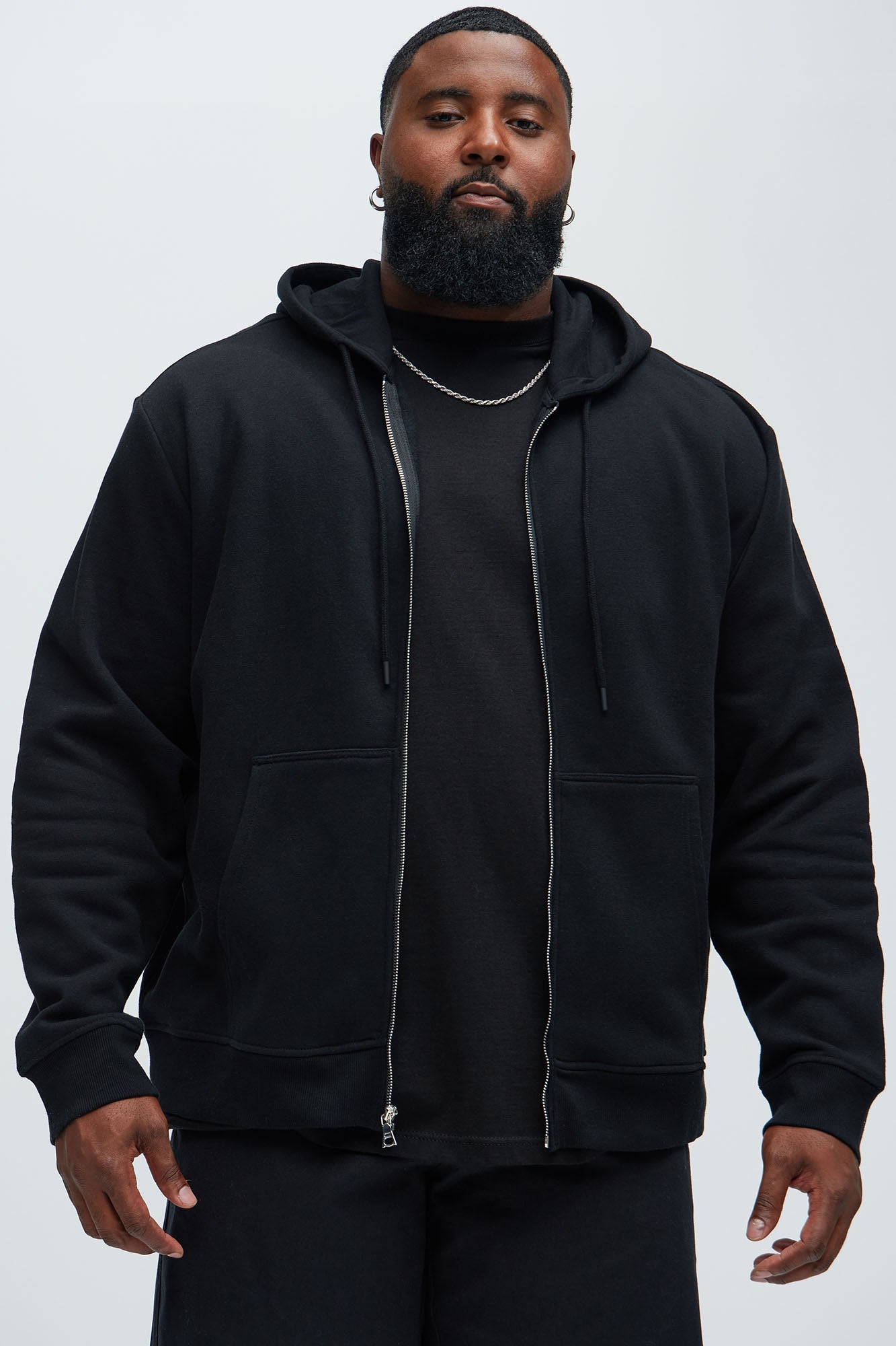 Tyson Zip Up Hoodie - Black