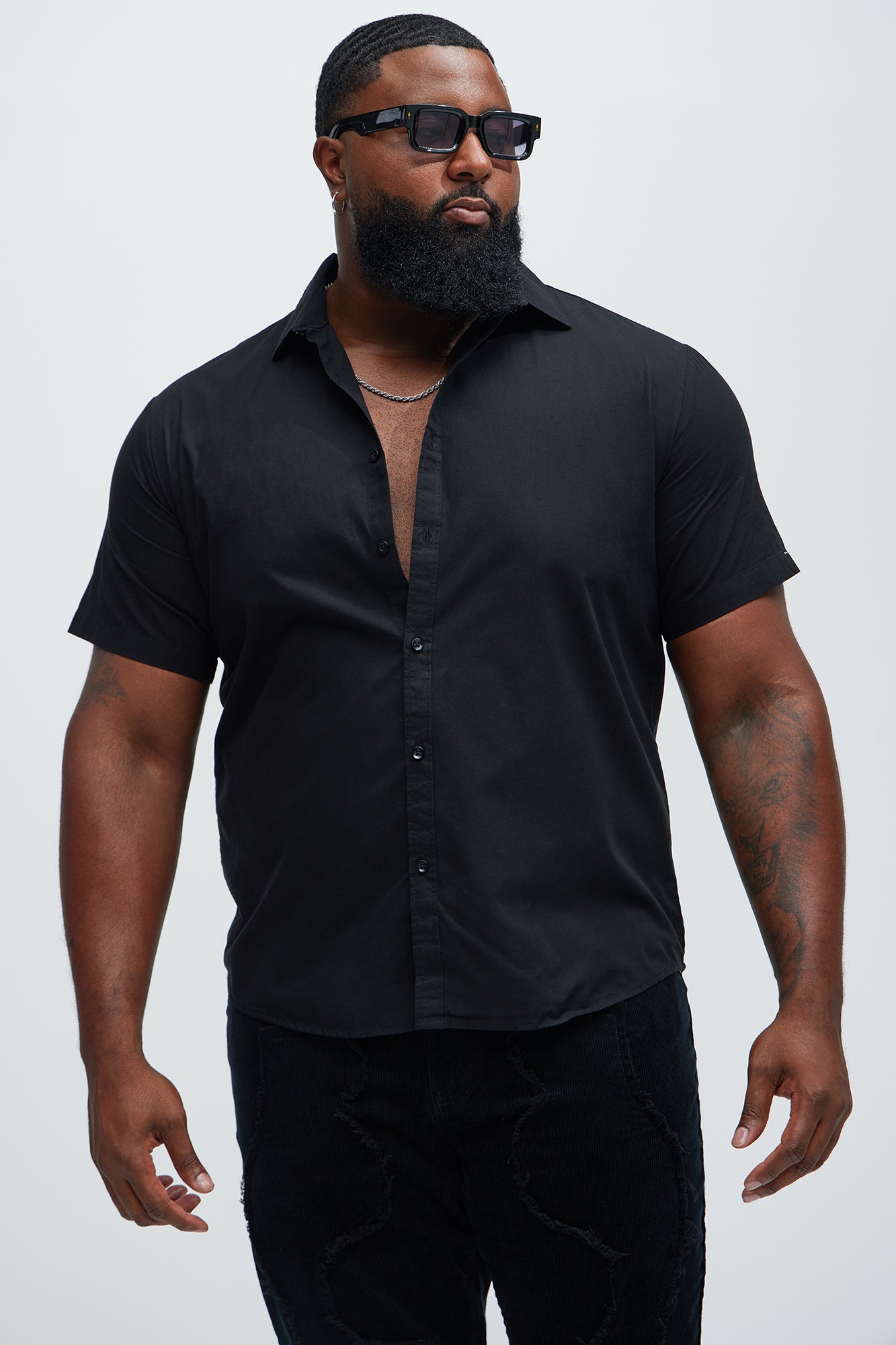 Ryland Short Sleeve Button Up Shirt - Black