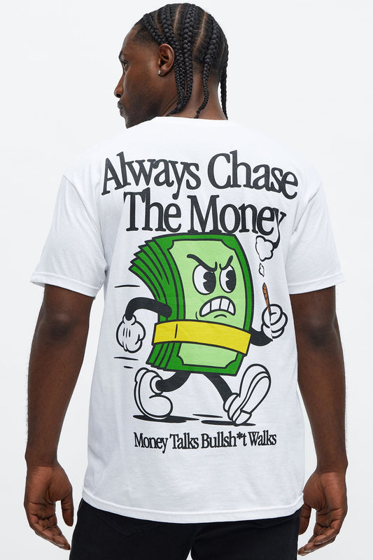 Always Chase The Money Short Sleeve Tee - White