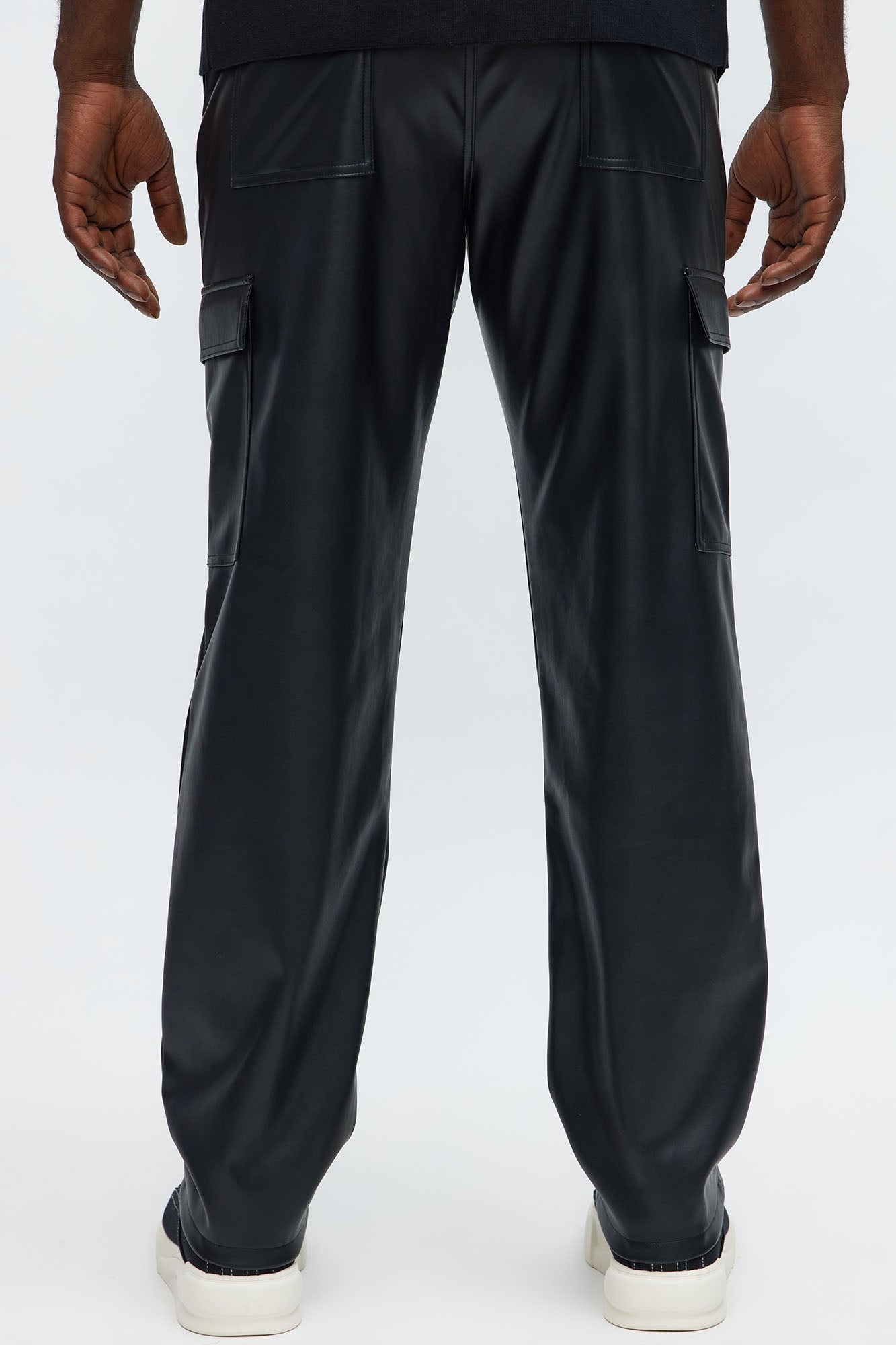 Royce Slim Faux Leather Pants - Black