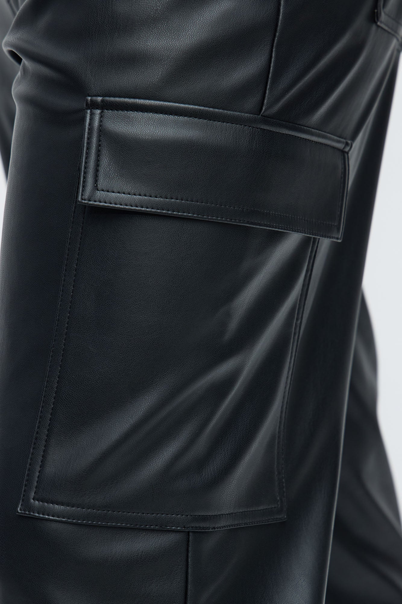 Royce Slim Faux Leather Pants - Black