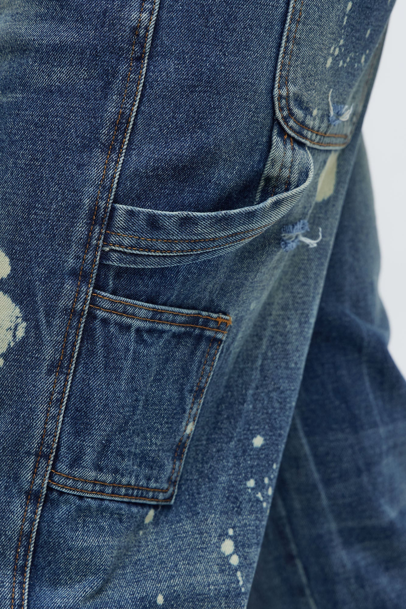 Slim See Me Come Up Bleach Spotted Jeans - Medium Blue Wash