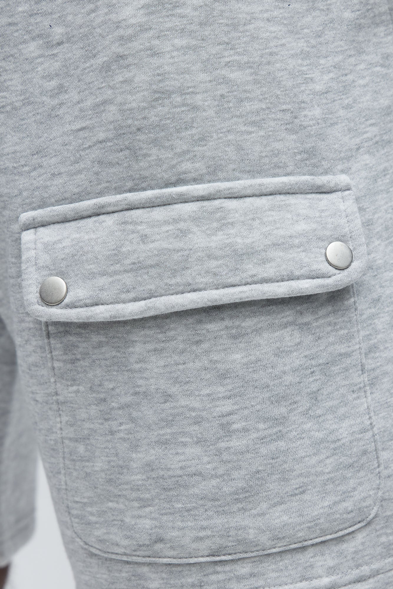 Tyson Relaxed Cargo Snap Shorts - Heather Grey