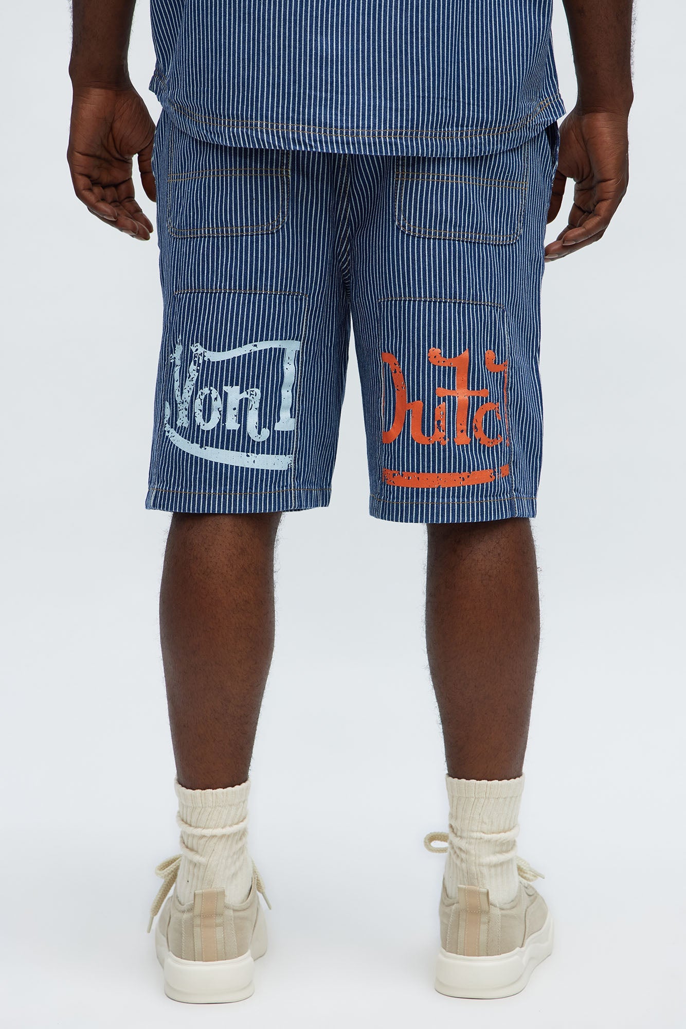 Von Dutch Railroad Relaxed Denim Short - Blue/combo