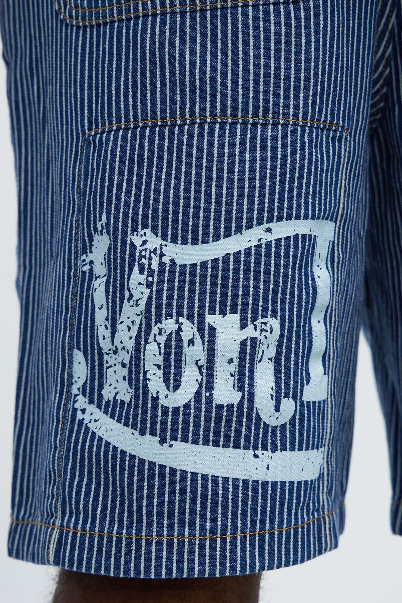 Von Dutch Railroad Relaxed Denim Short - Blue/combo