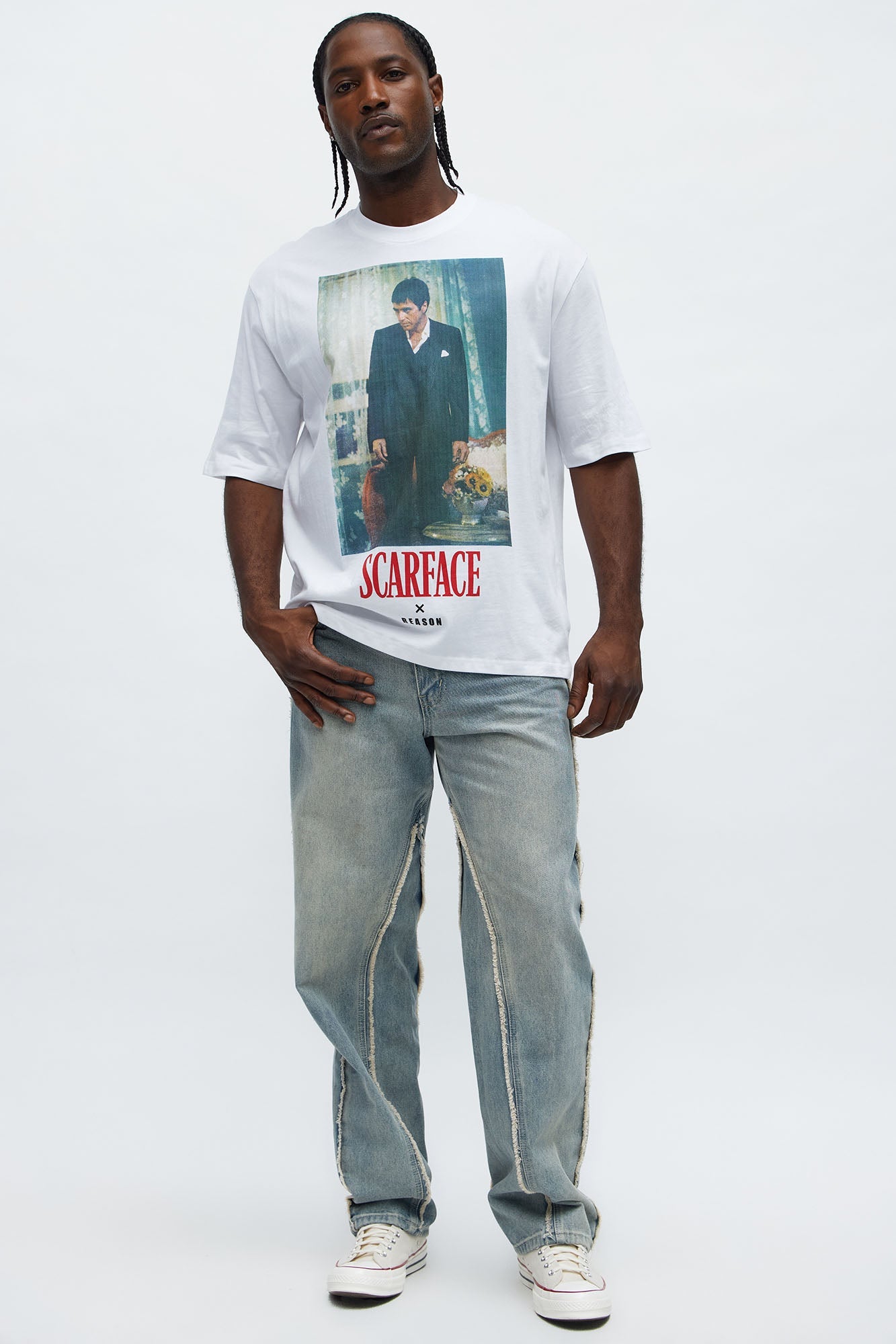 Scarface I'll Only Tell You Once Oversized Short Sleeve Tee - White