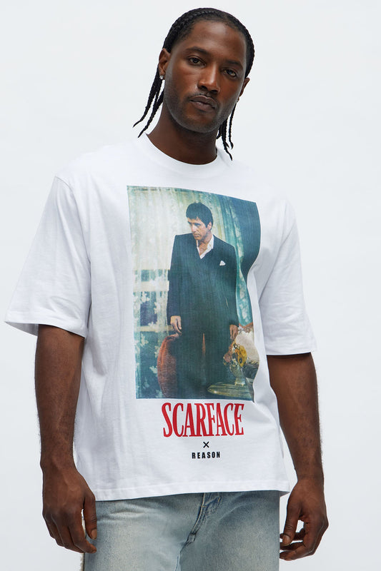 Scarface I'll Only Tell You Once Oversized Short Sleeve Tee - White