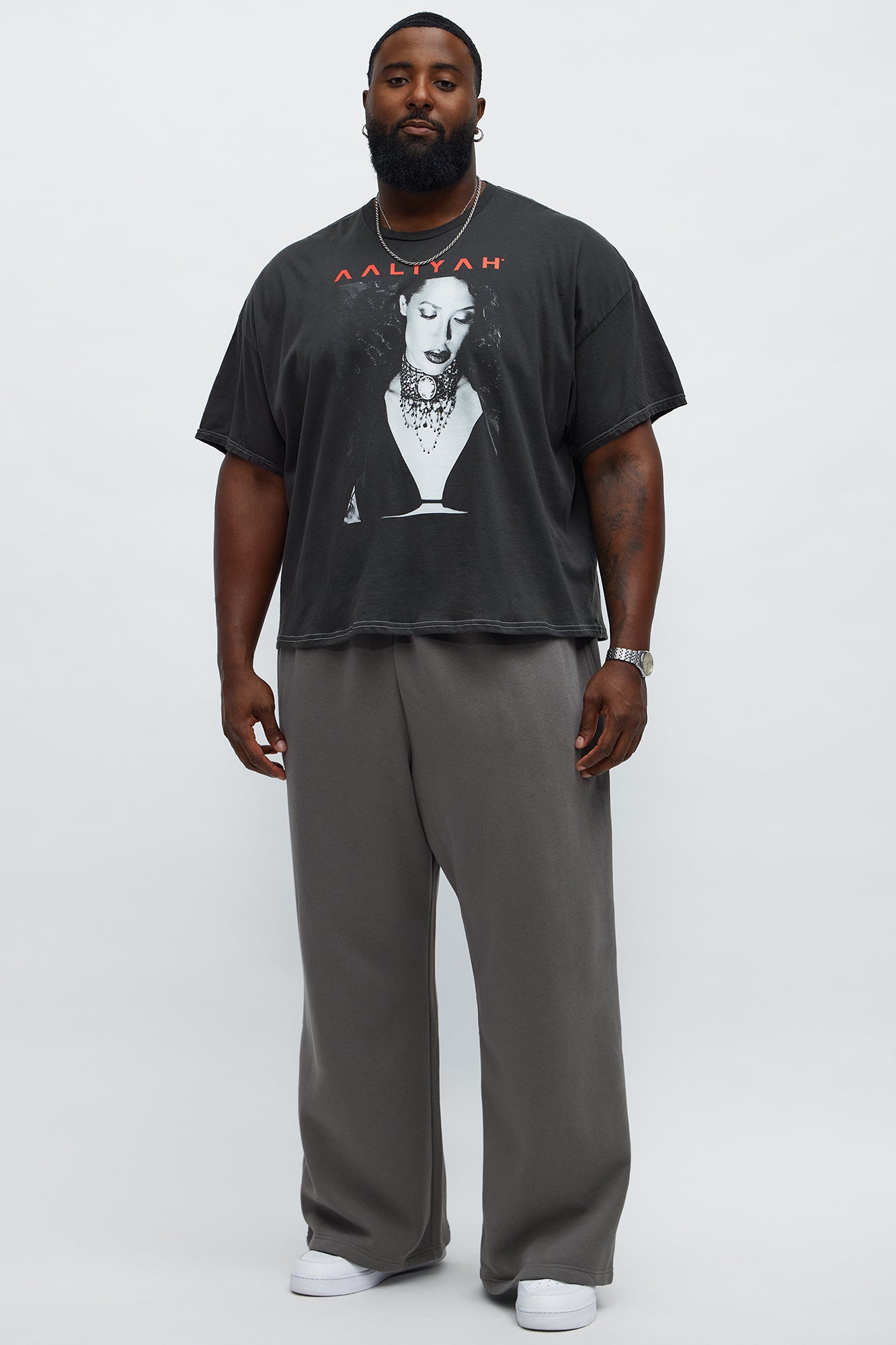 Aaliyah Try Again Oversized Short Sleeve Tee - Black Wash