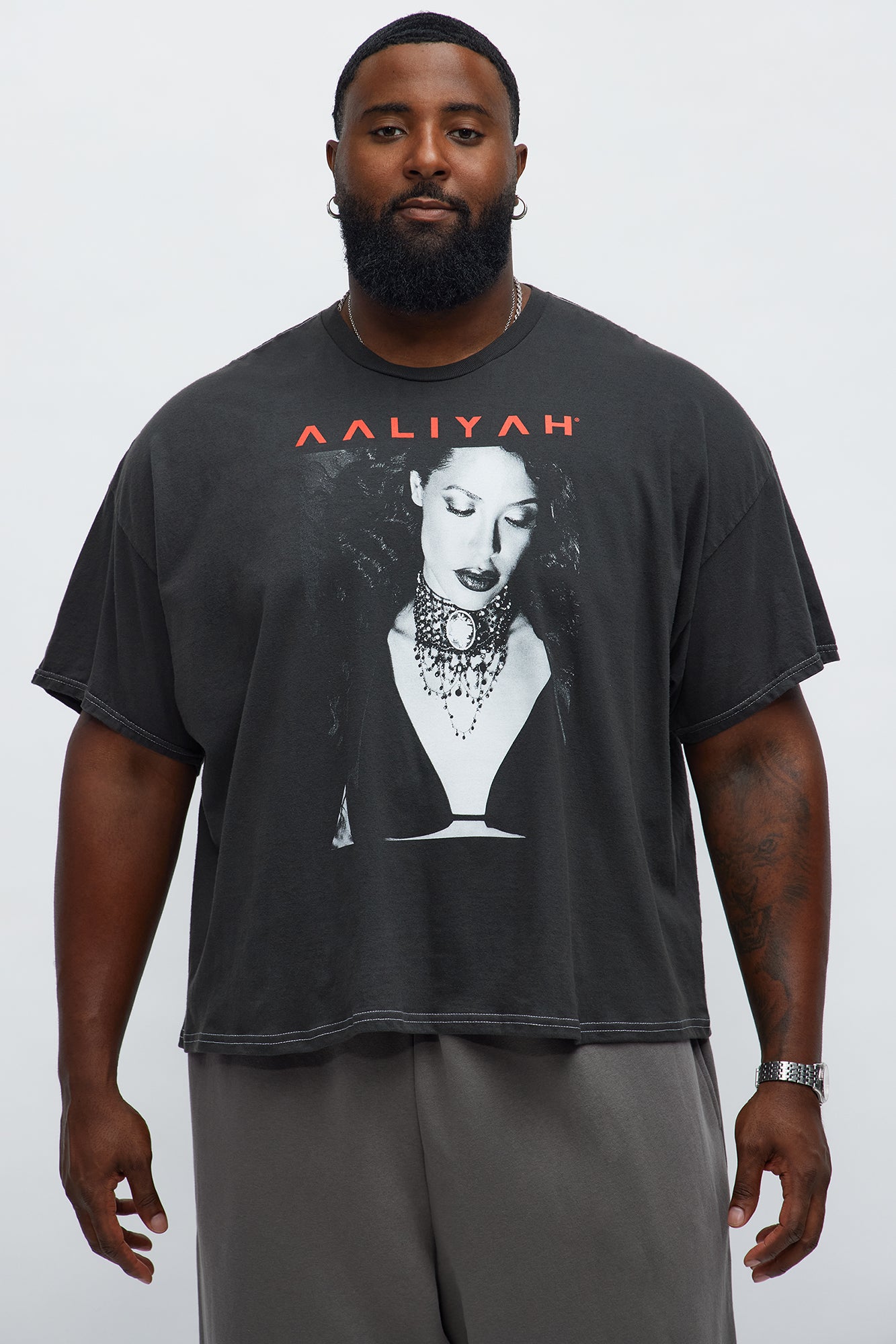 Aaliyah Try Again Oversized Short Sleeve Tee - Black Wash