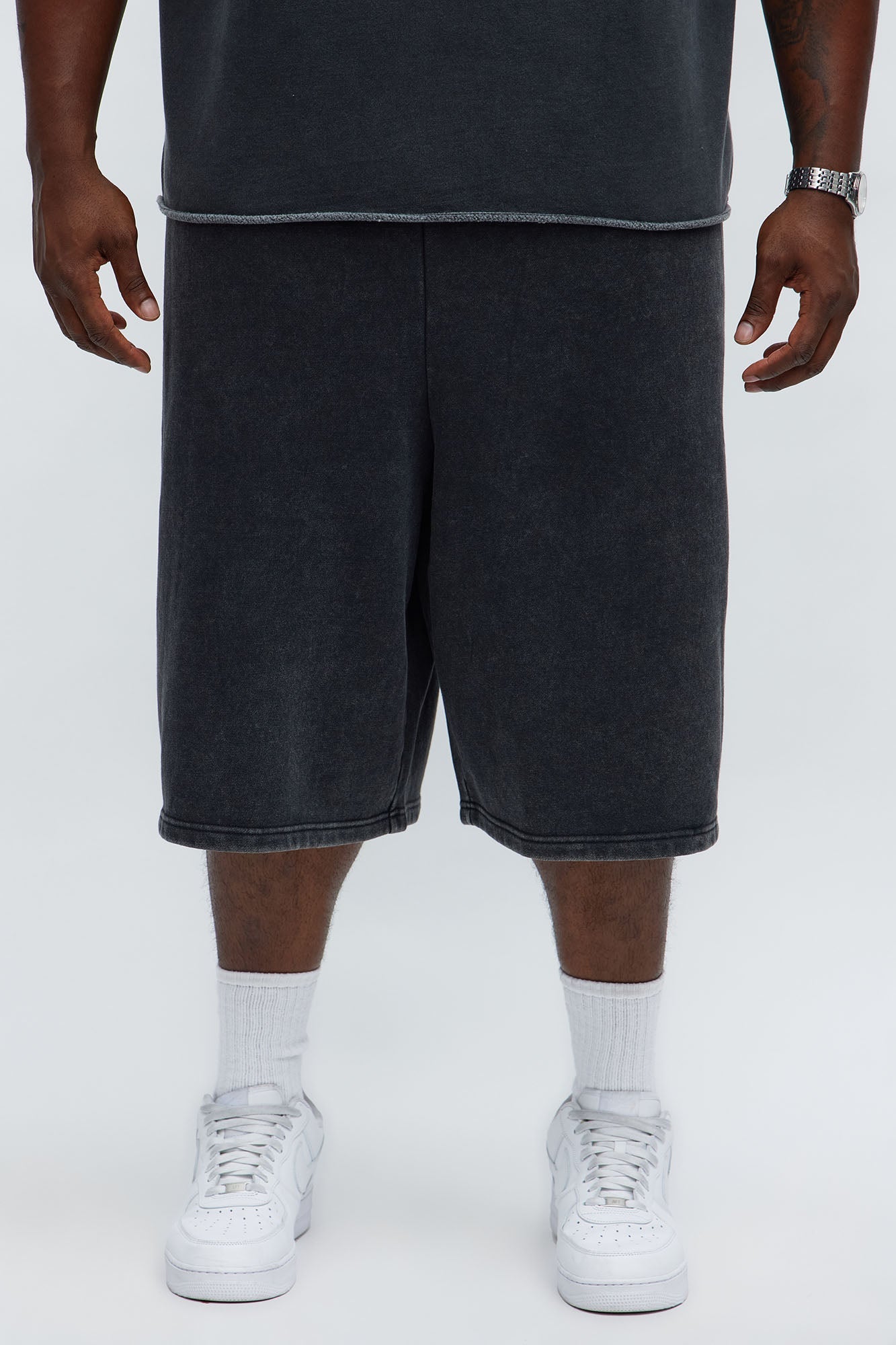Tyson Baggy Washed Shorts - Black Wash