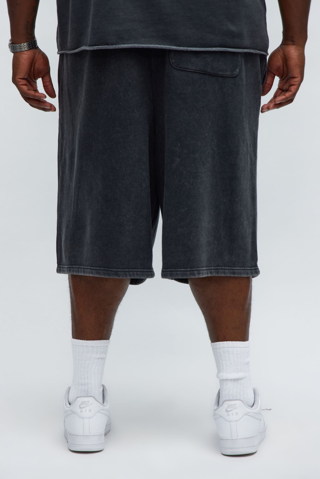 Tyson Baggy Washed Shorts - Black Wash