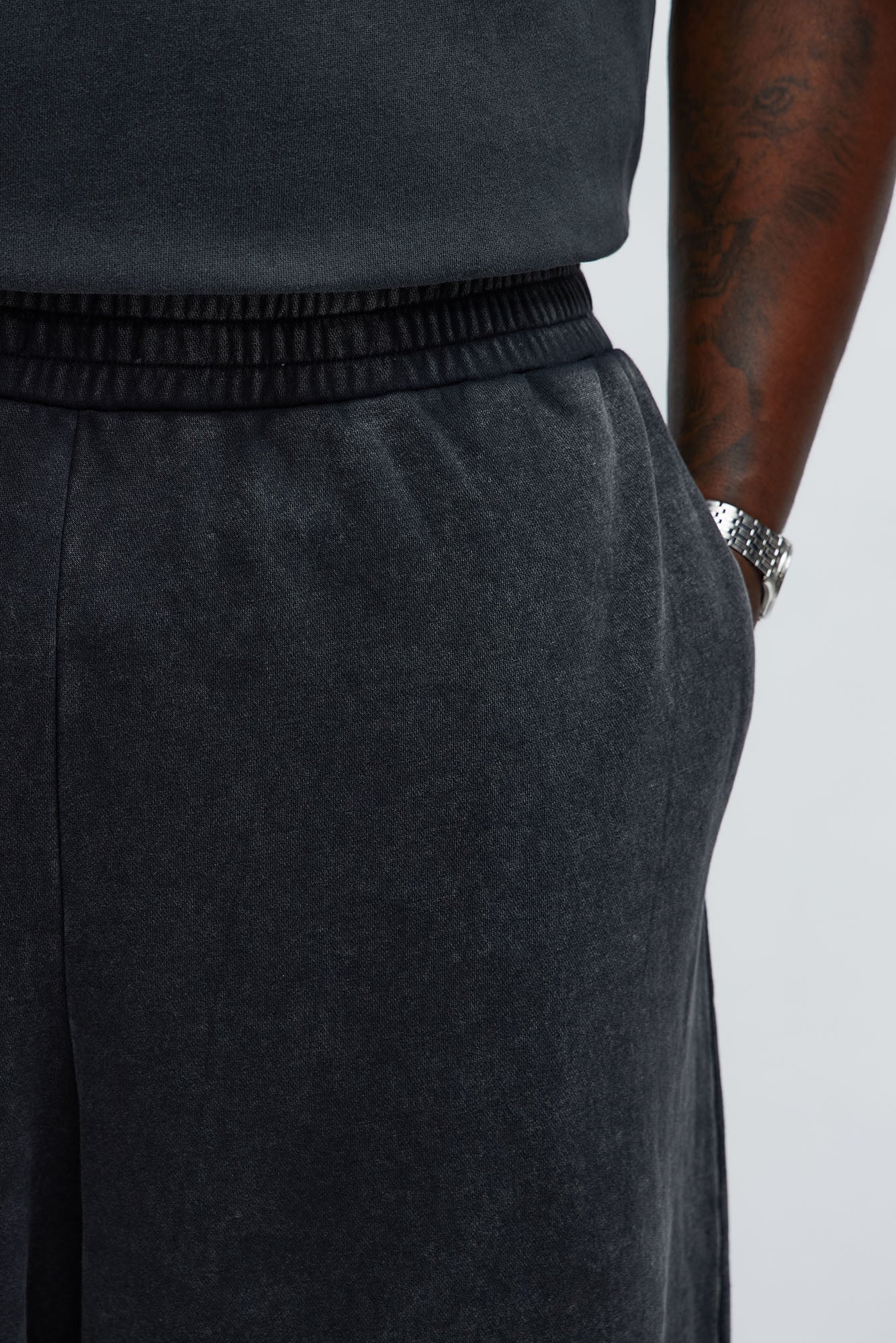 Tyson Baggy Washed Shorts - Black Wash