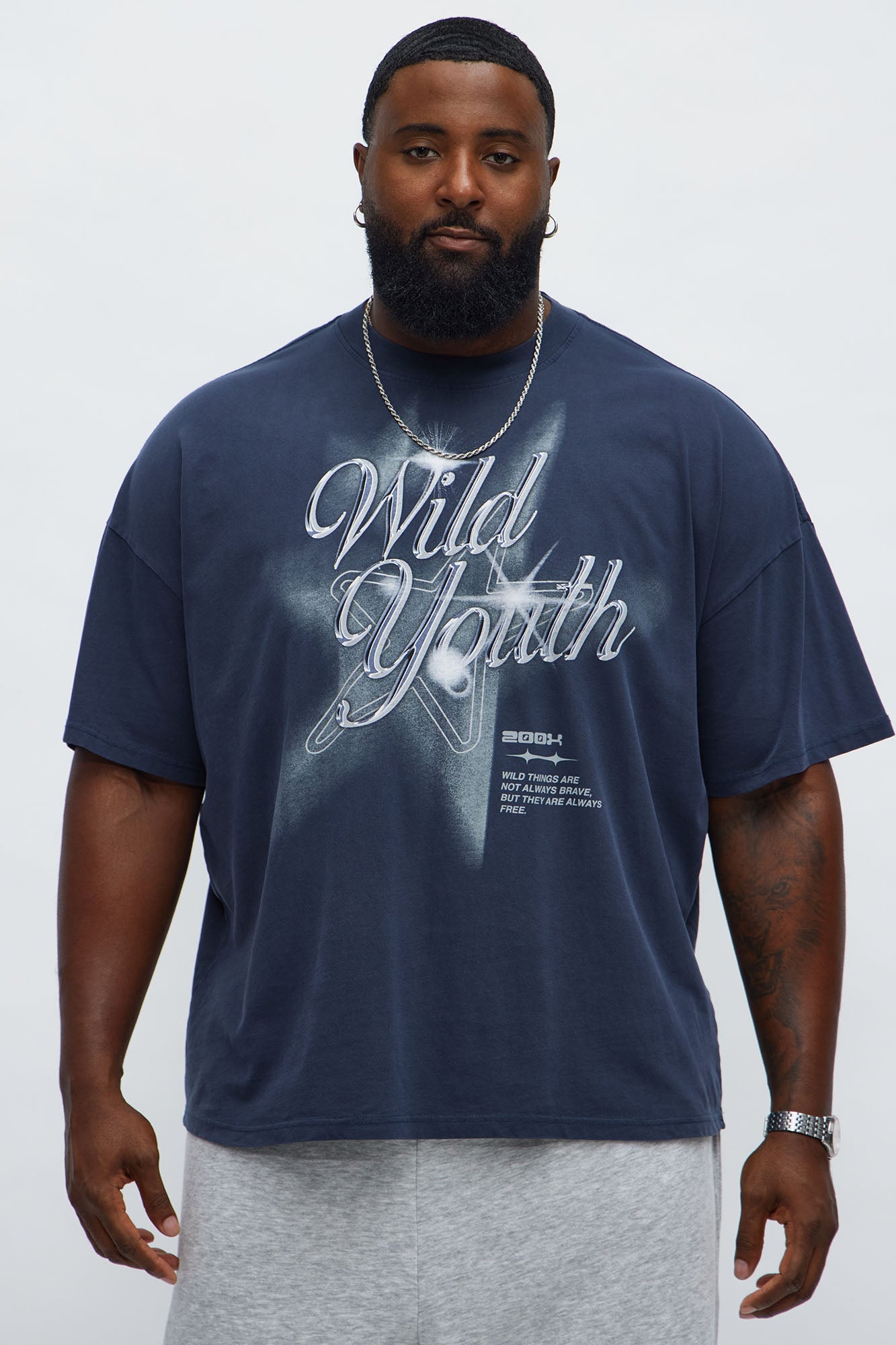 Wild Youth Oversized Short Sleeve Tee - Navy Wash