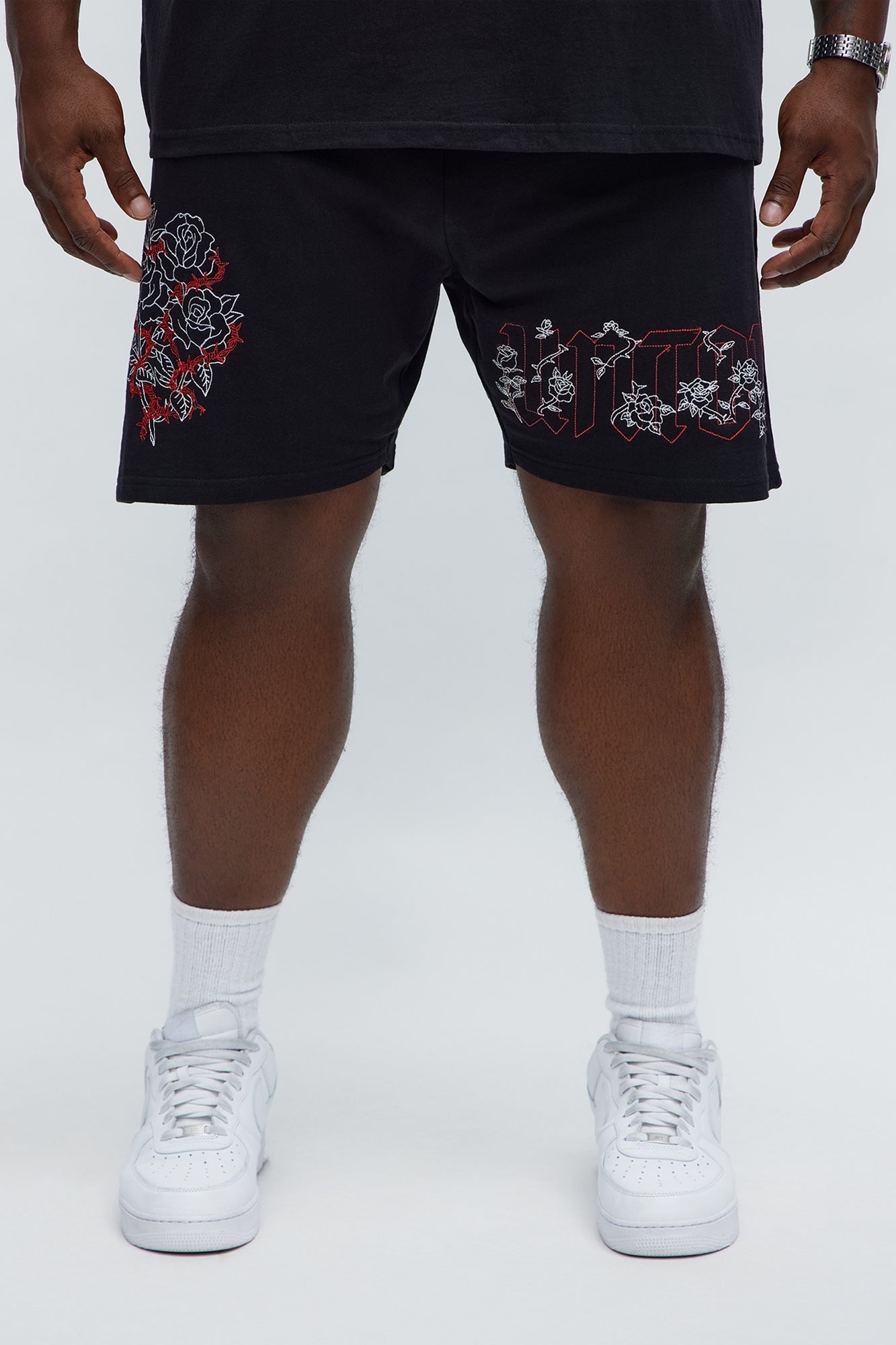 Rose Bundle Sweatshorts - Black
