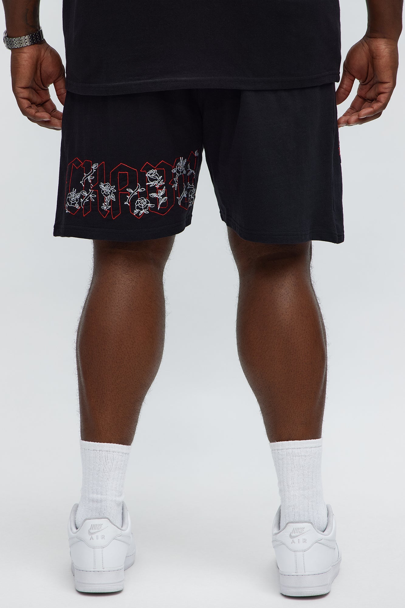 Rose Bundle Sweatshorts - Black