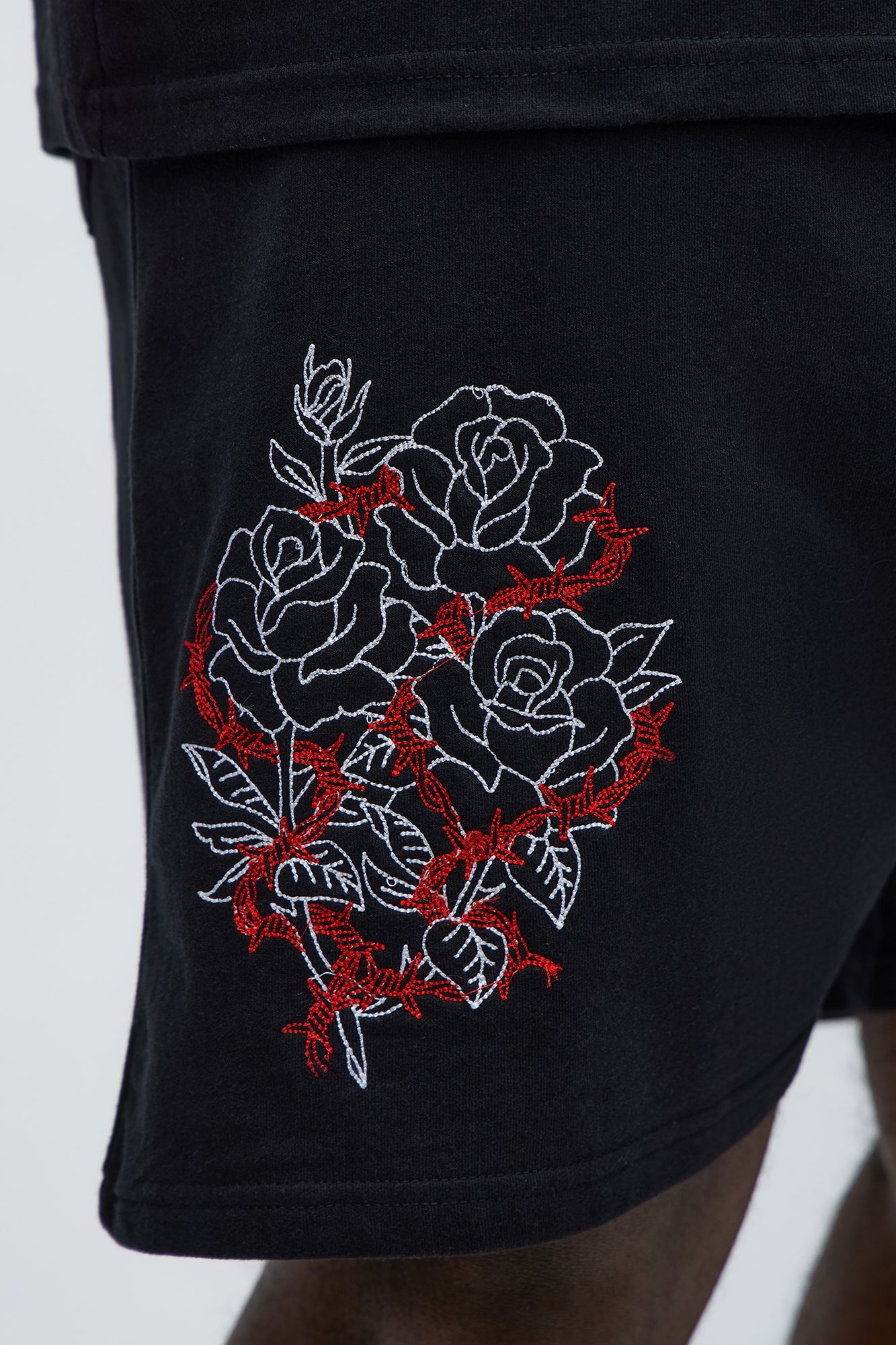 Rose Bundle Sweatshorts - Black