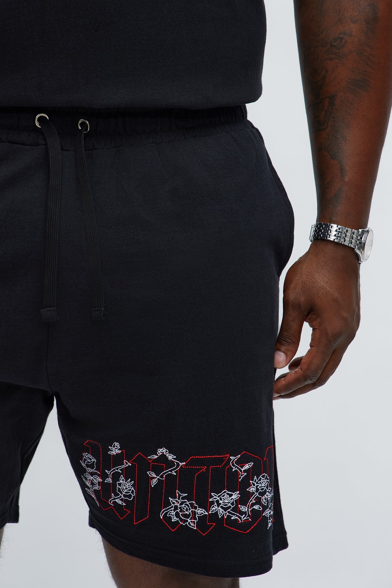 Rose Bundle Sweatshorts - Black