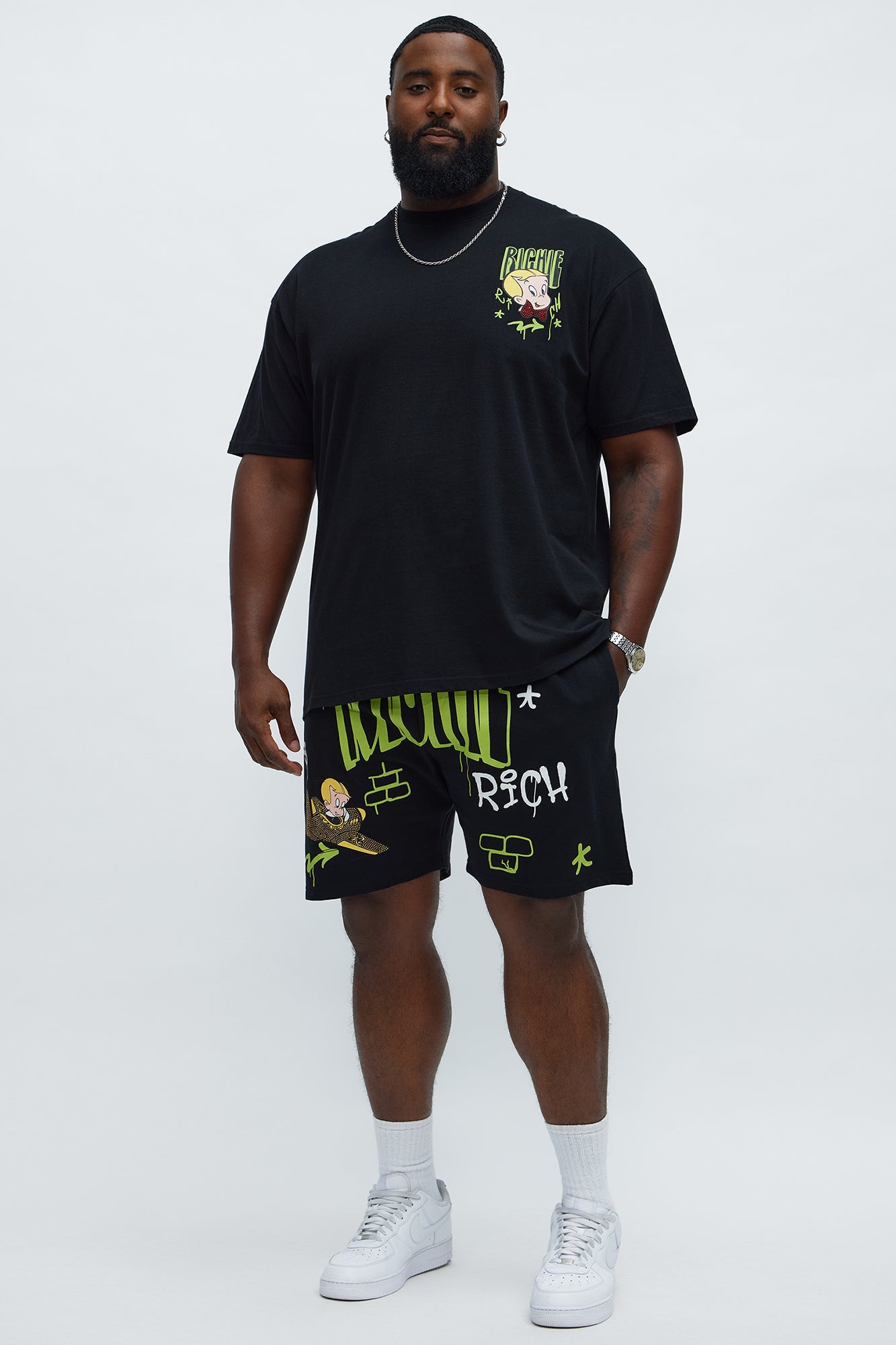 Richie Rich Fly Sweatshorts - Black