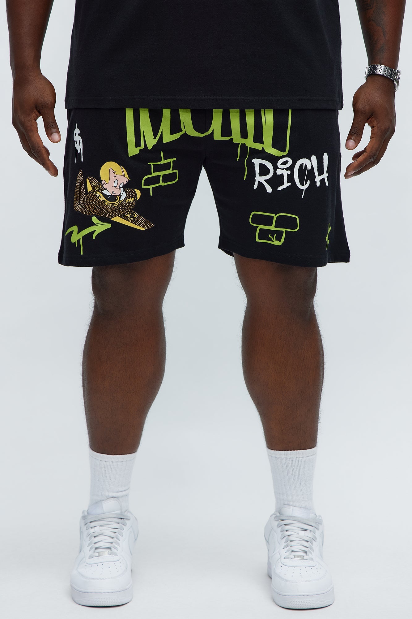 Richie Rich Fly Sweatshorts - Black
