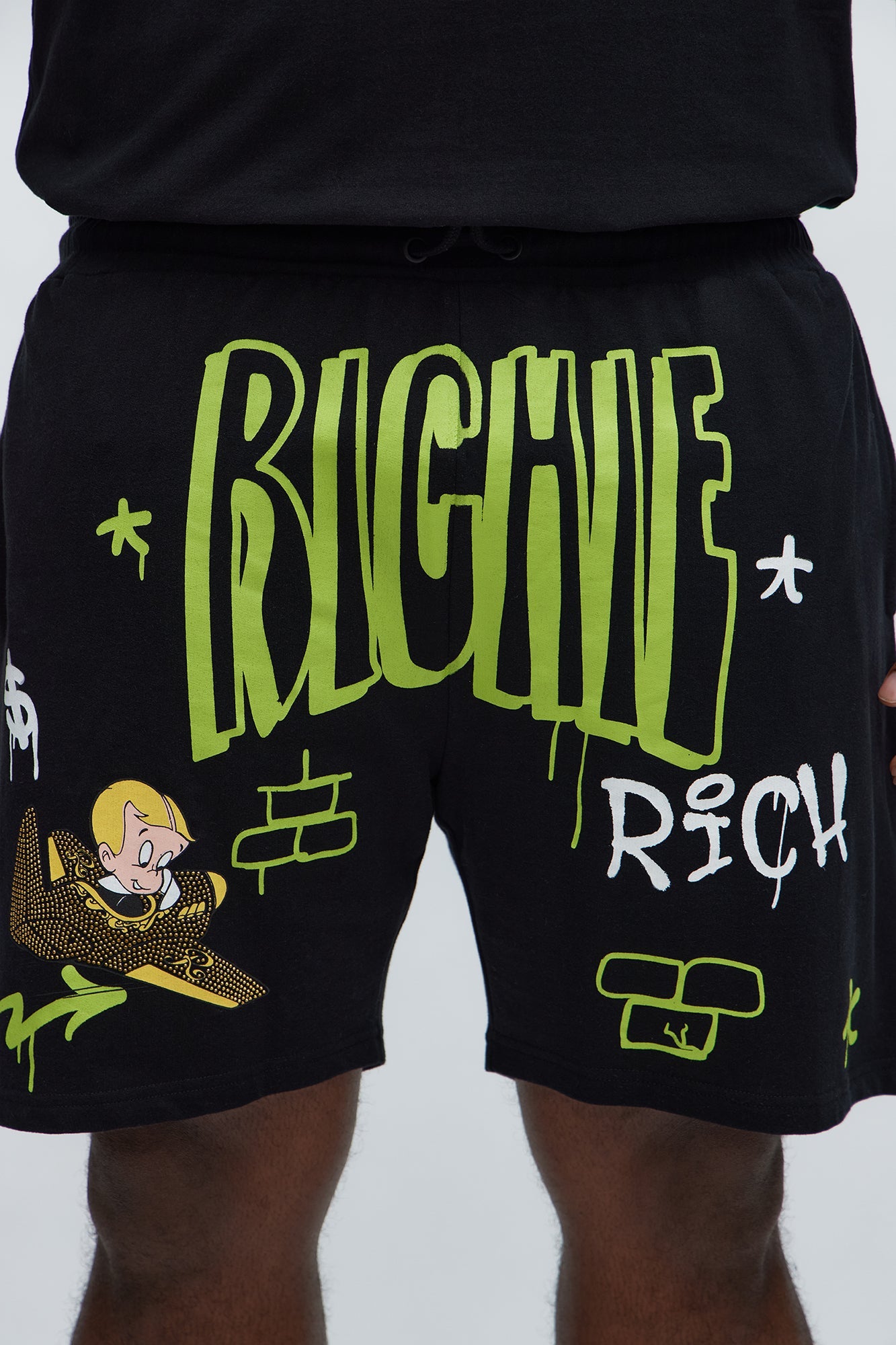 Richie Rich Fly Sweatshorts - Black