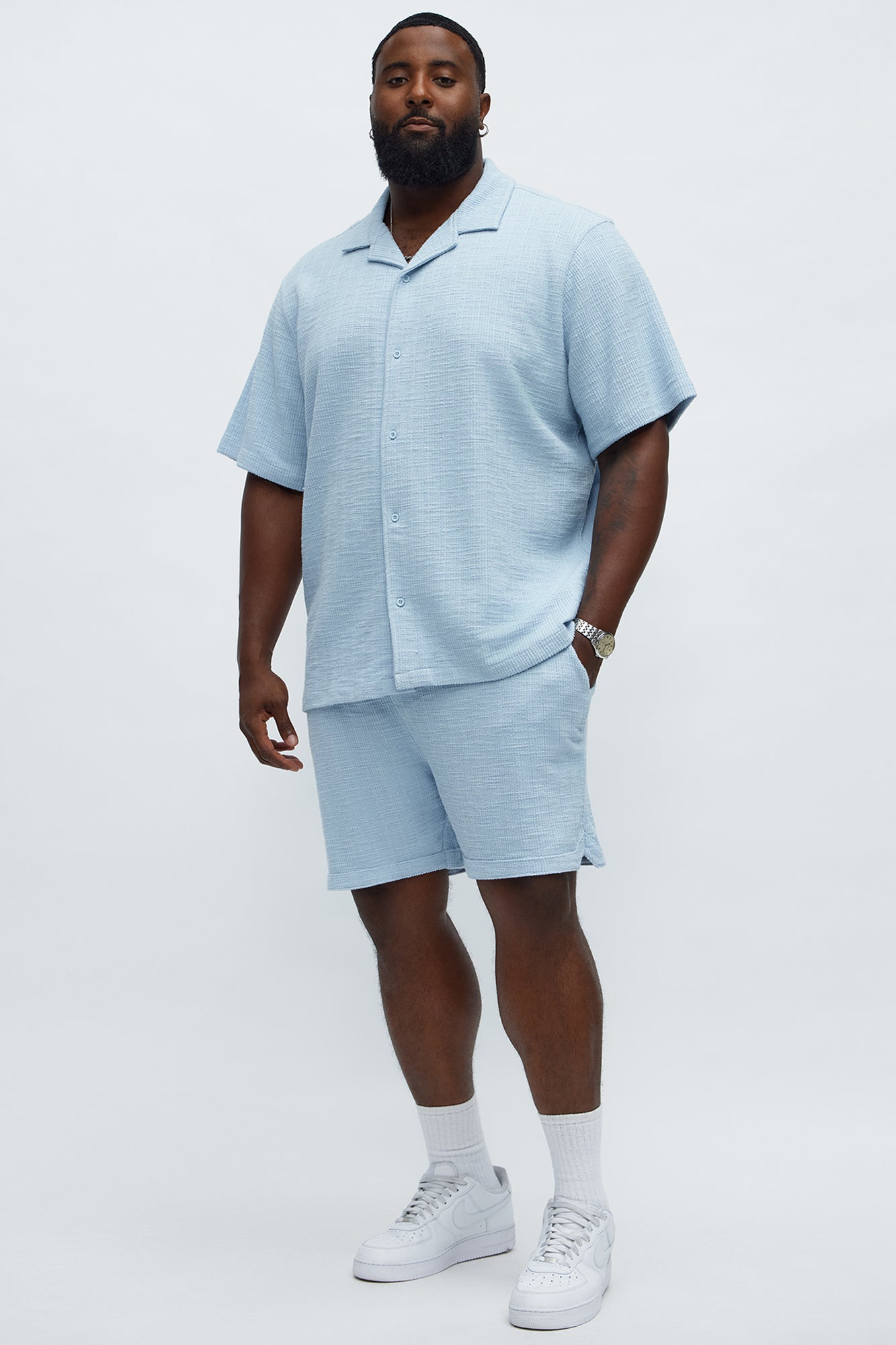 Dean Textured Short - Light Blue