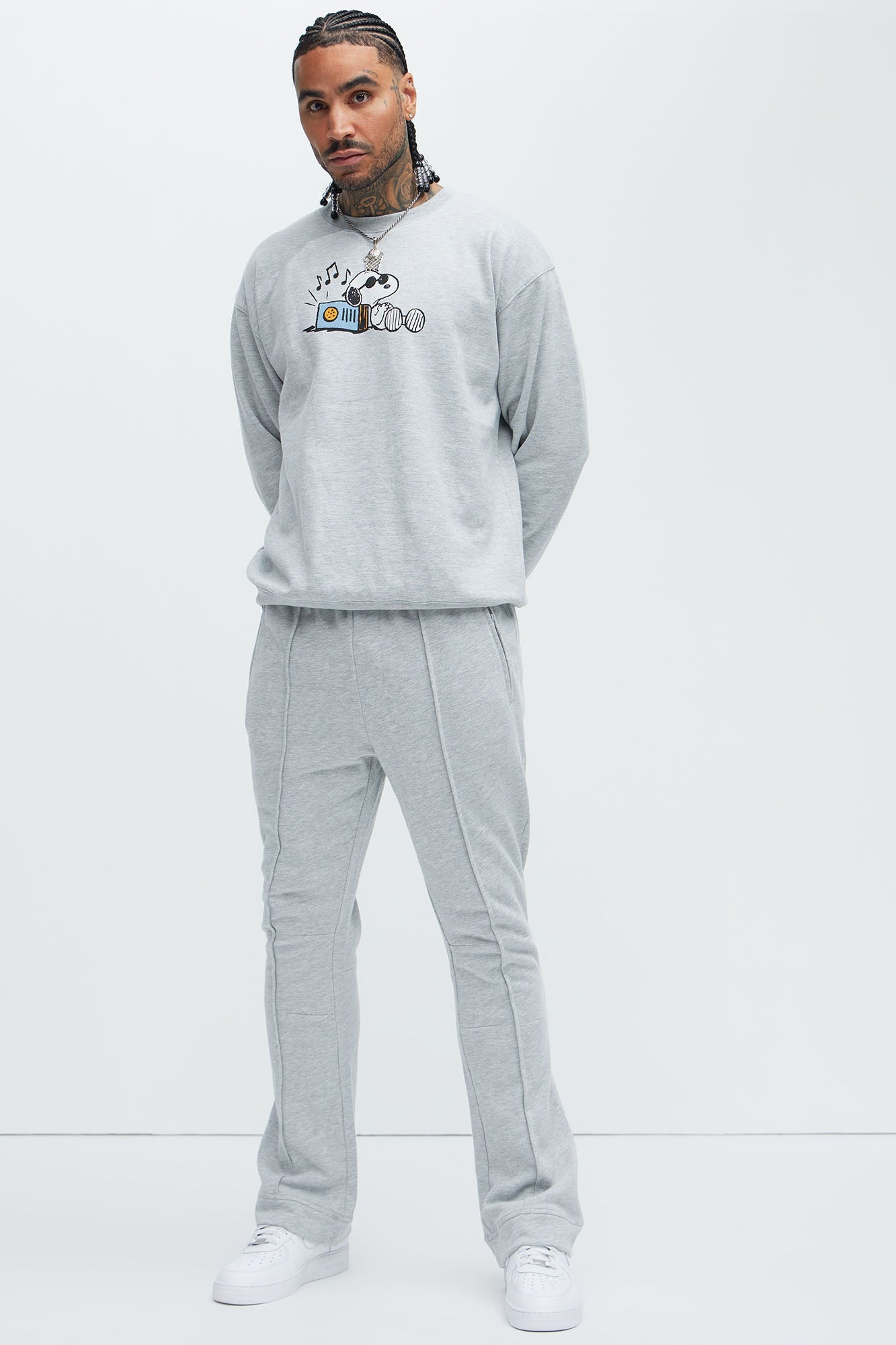 Ian Skinny Flare Sweatpants - Heather Grey