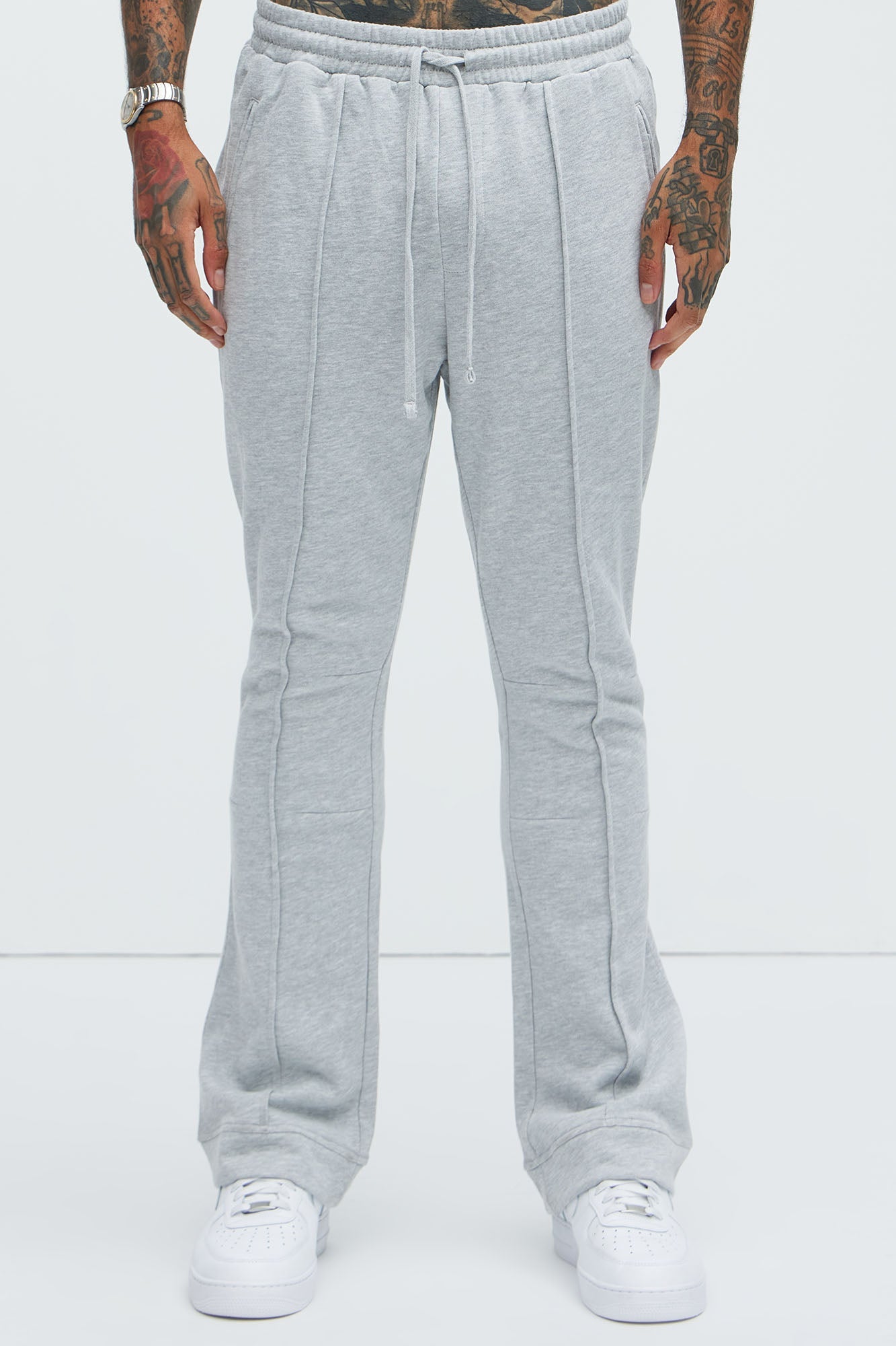 Ian Skinny Flare Sweatpants - Heather Grey