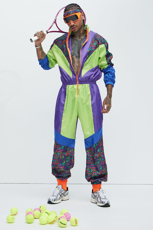 Retro 80's Tracksuit Costume - Multi Color