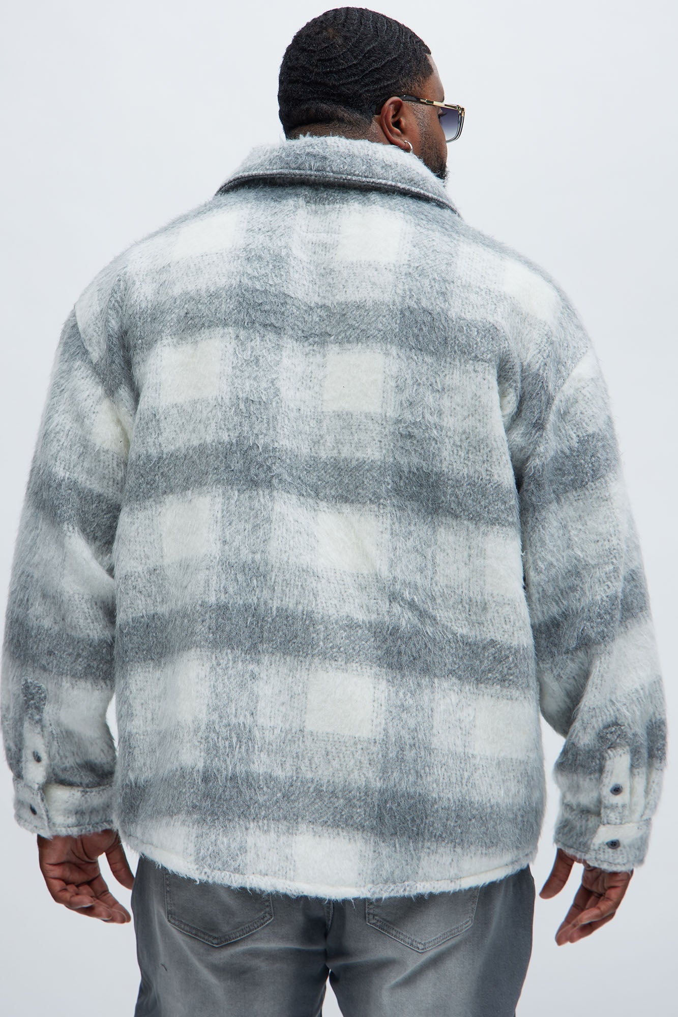 Move Up Plaid Shacket - Grey/Grey