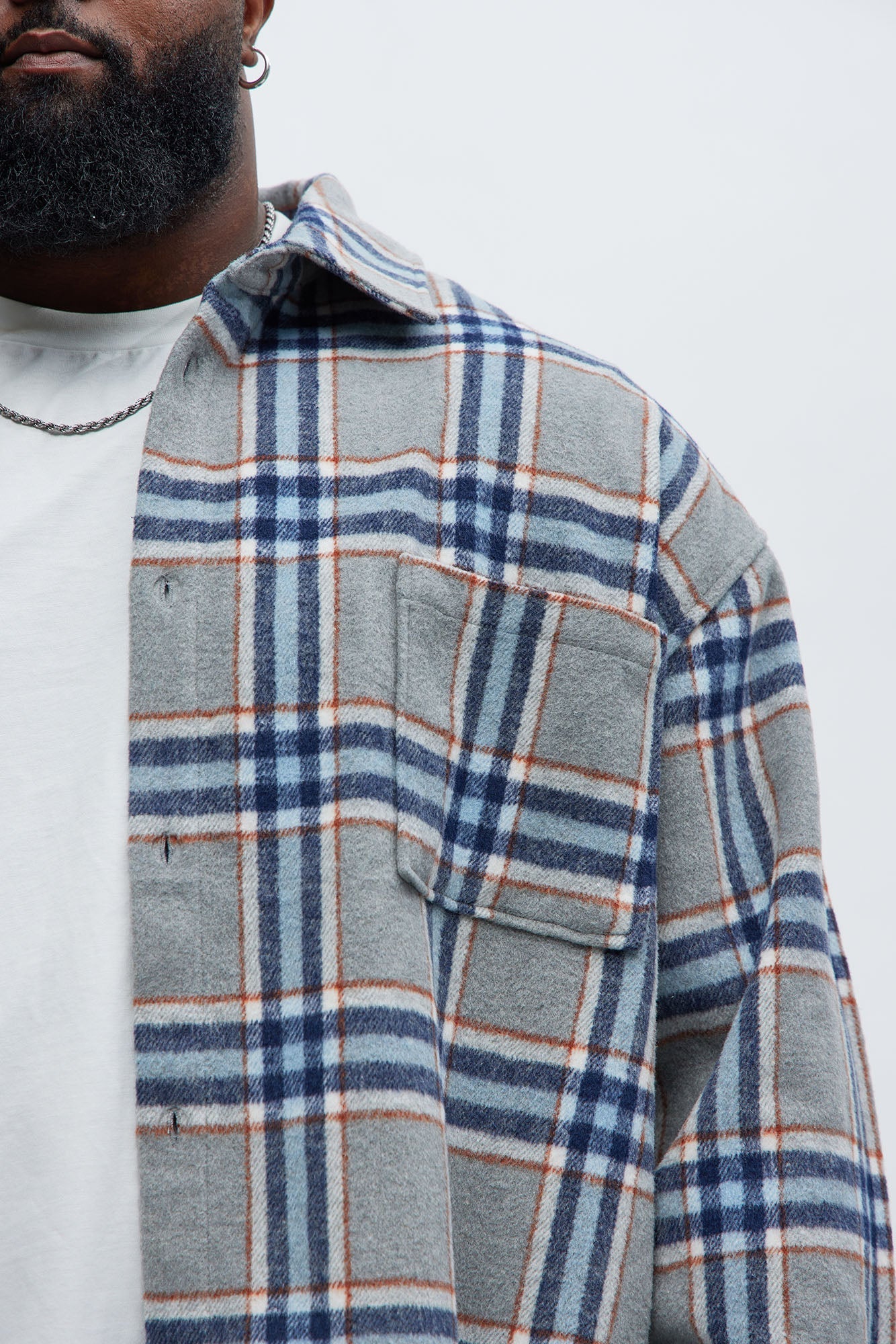 Come See Me Plaid Shacket - Blue
