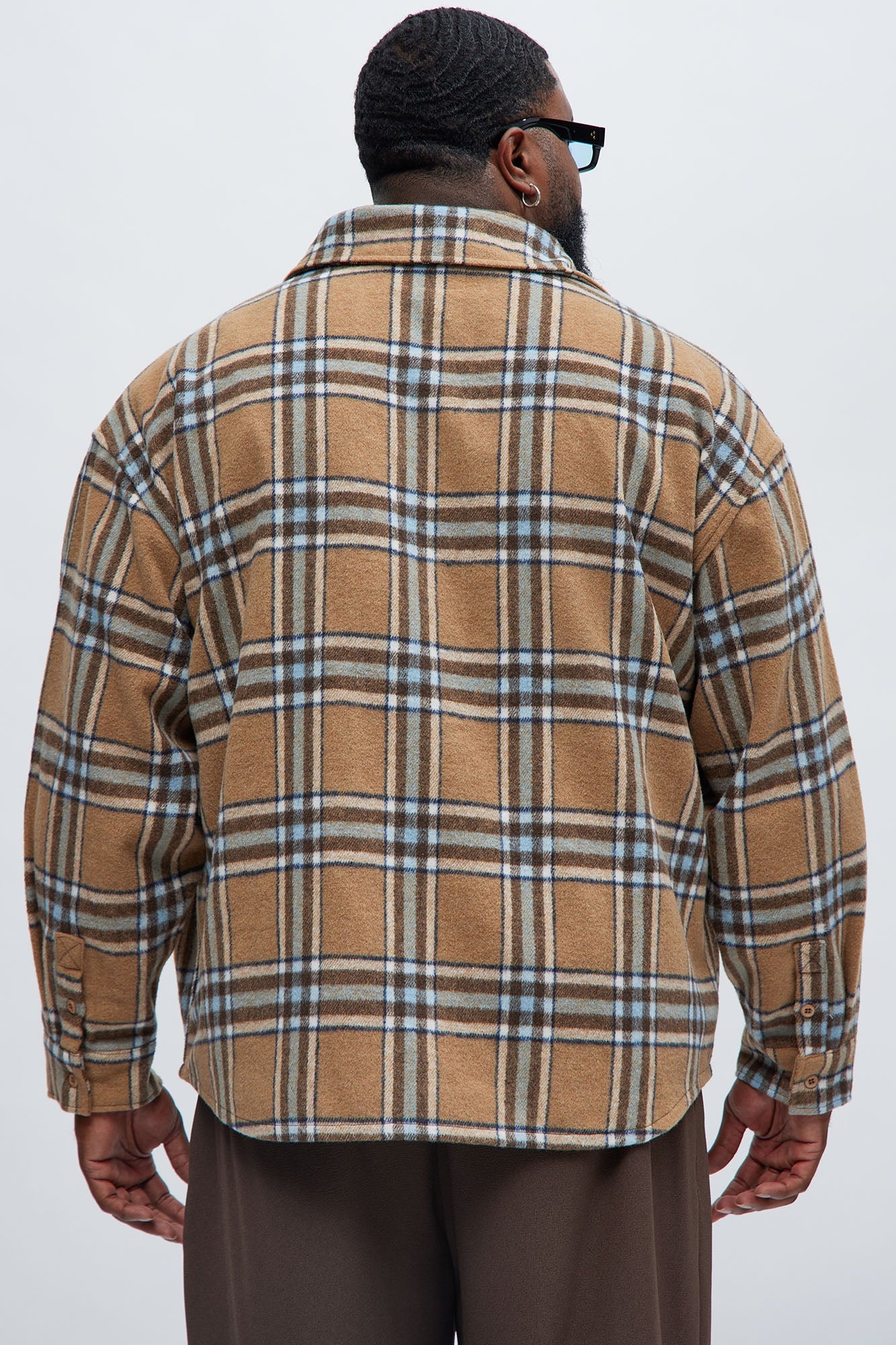 Come See Me Plaid Shacket - Beige