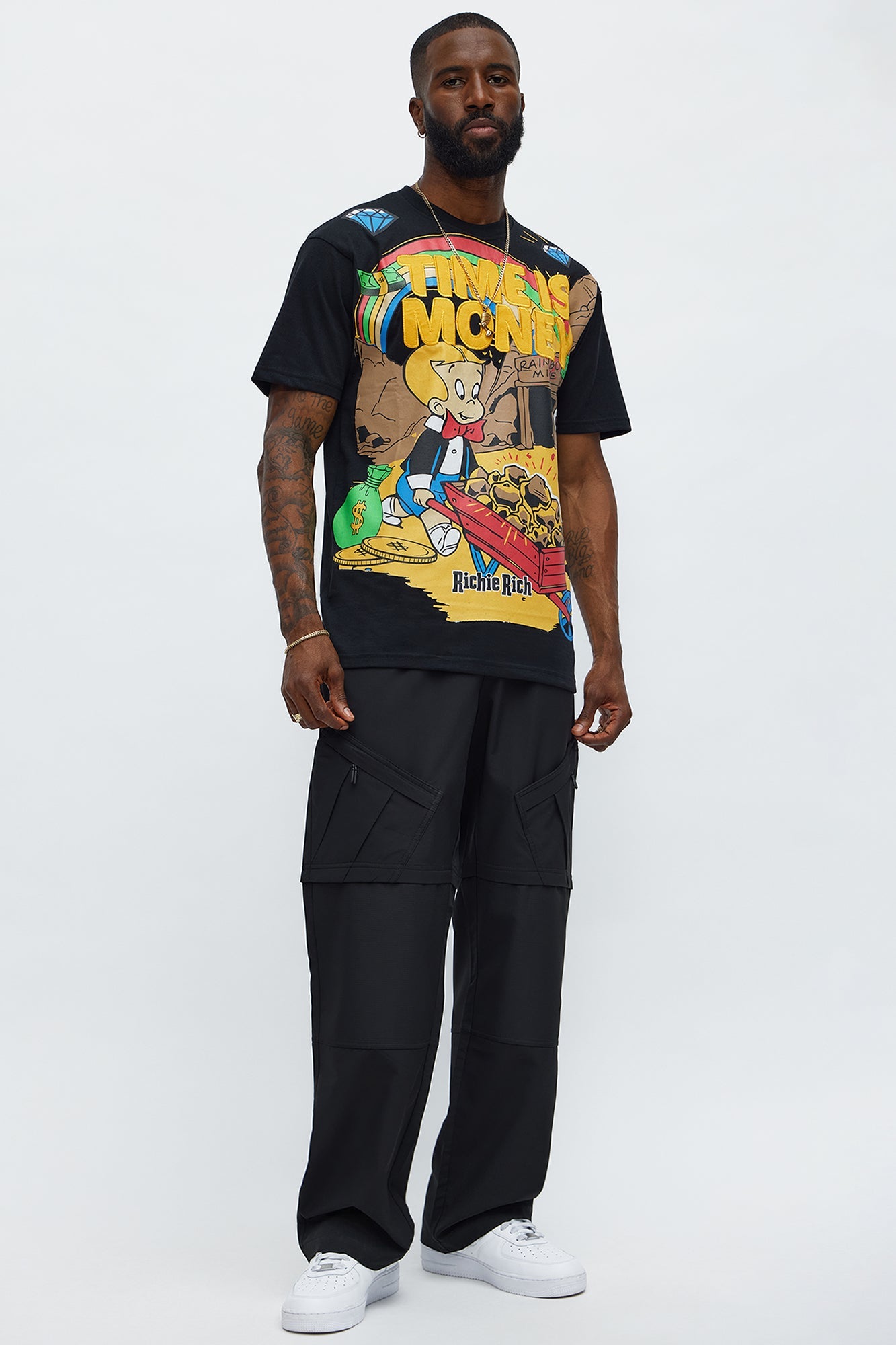 Richie Rich Time Is Money Short Sleeve Tee - Black