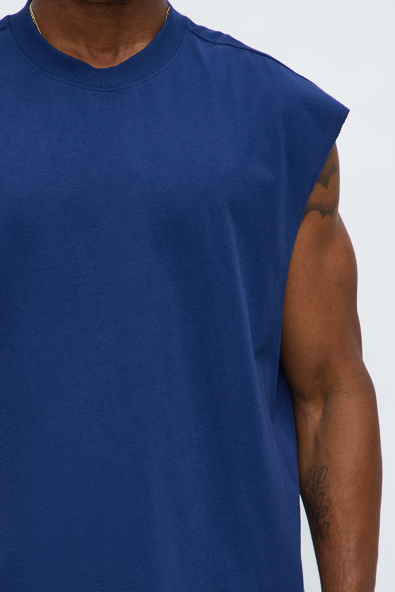 Relaxed Heavyweight Muscle Tee - Navy
