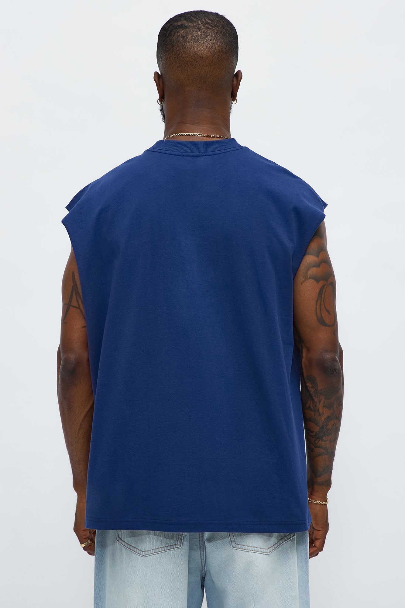 Relaxed Heavyweight Muscle Tee - Navy