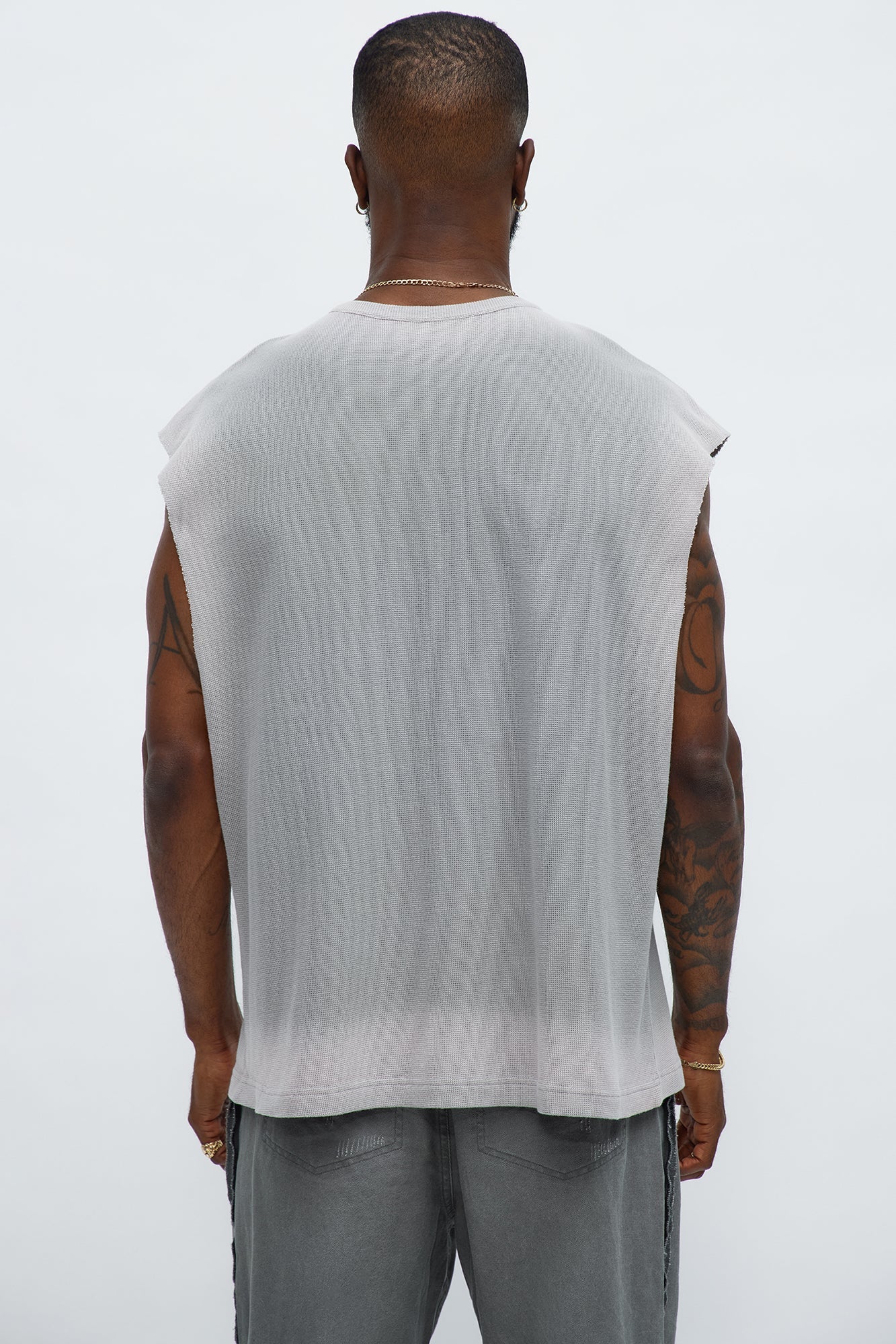 Relaxed Washed Quote Muscle Tank - Dark Grey