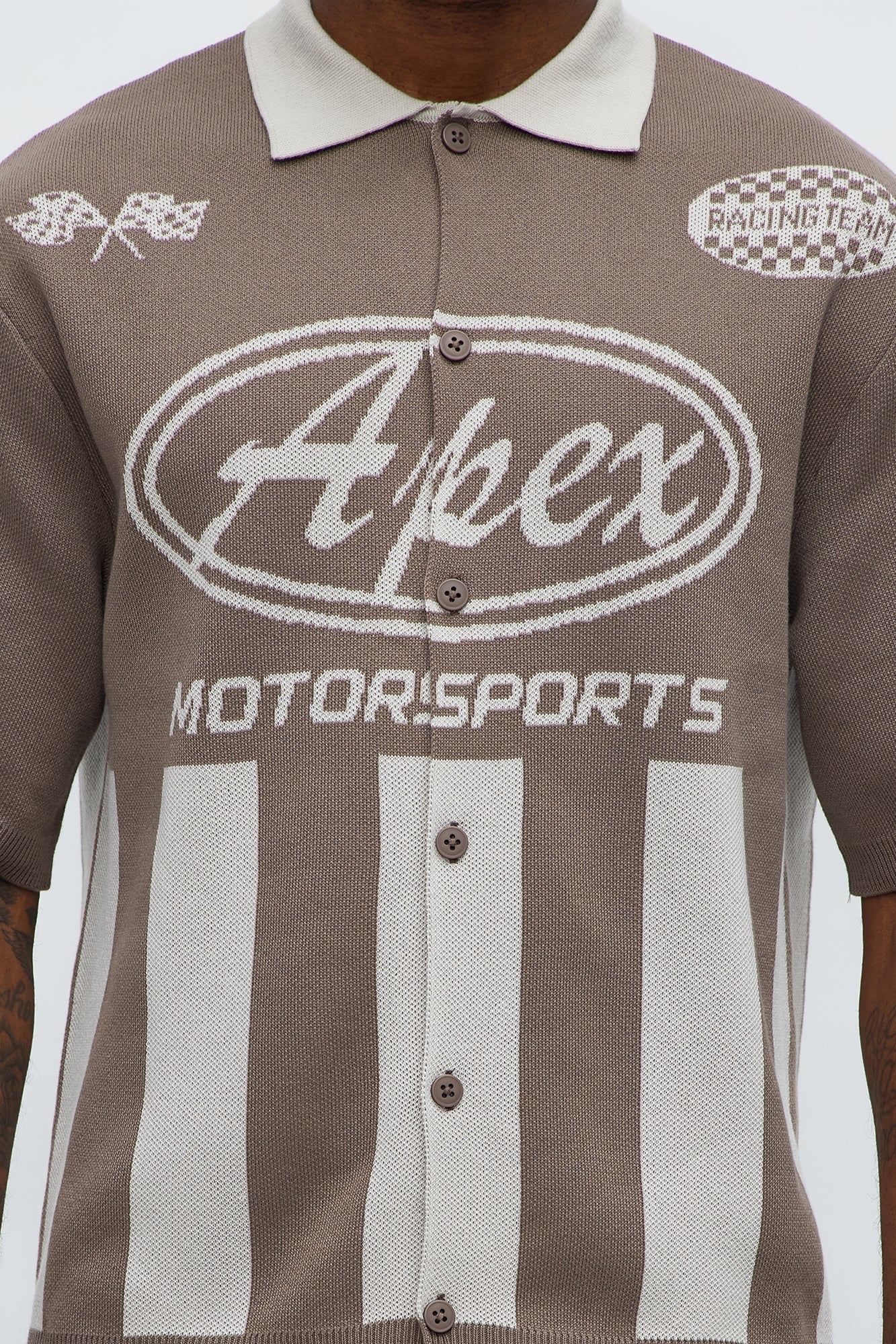 Relaxed Faux Button Up Shirt - Sand