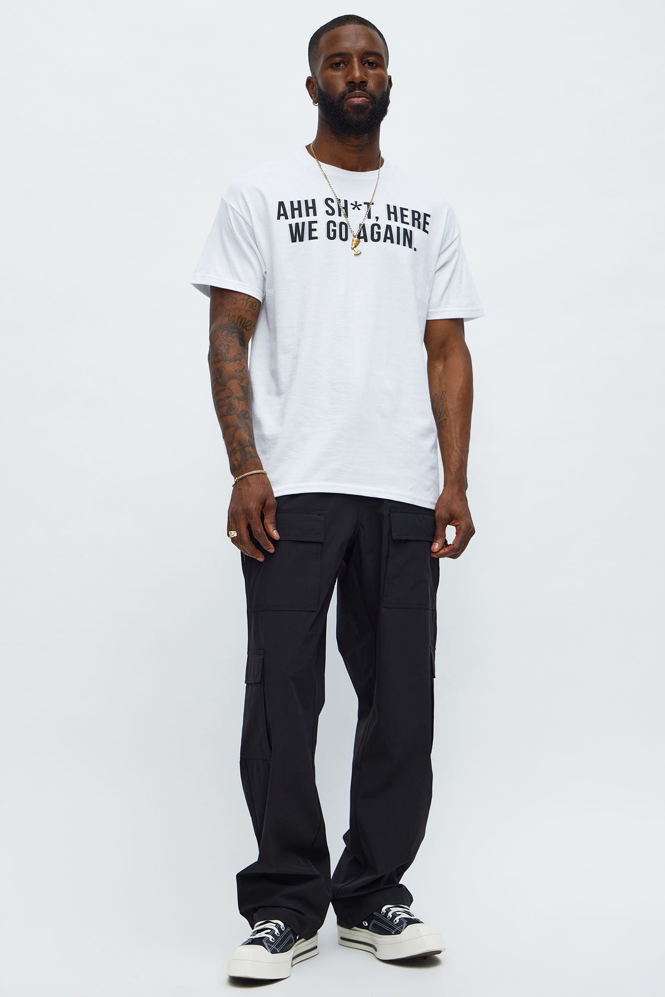 Ahh Sh*t Here We Go Again Short Sleeve Tee - White