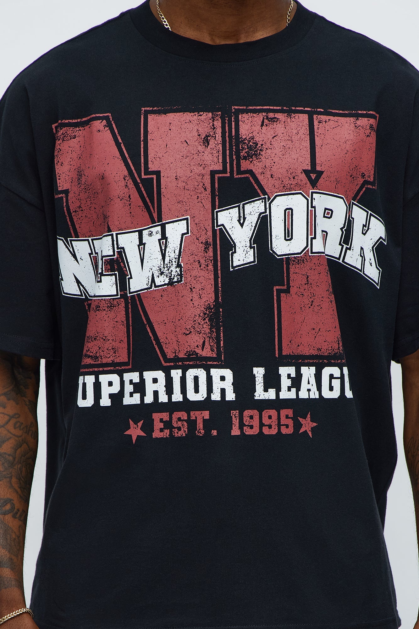 NYC Superior League Est 1995 Boxy Short Sleeve Tee - Black