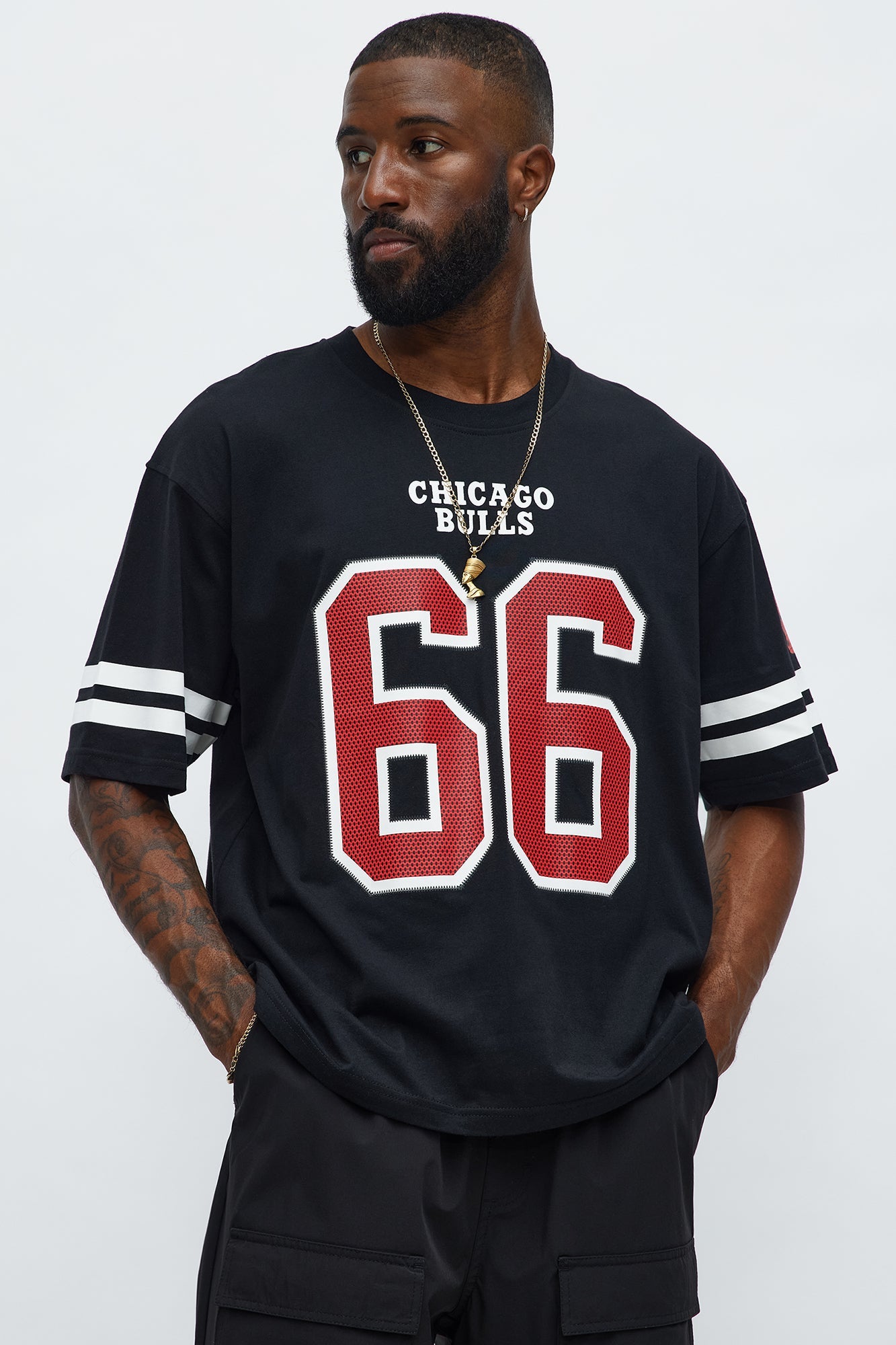 Bulls Boxy Number Tee - Black