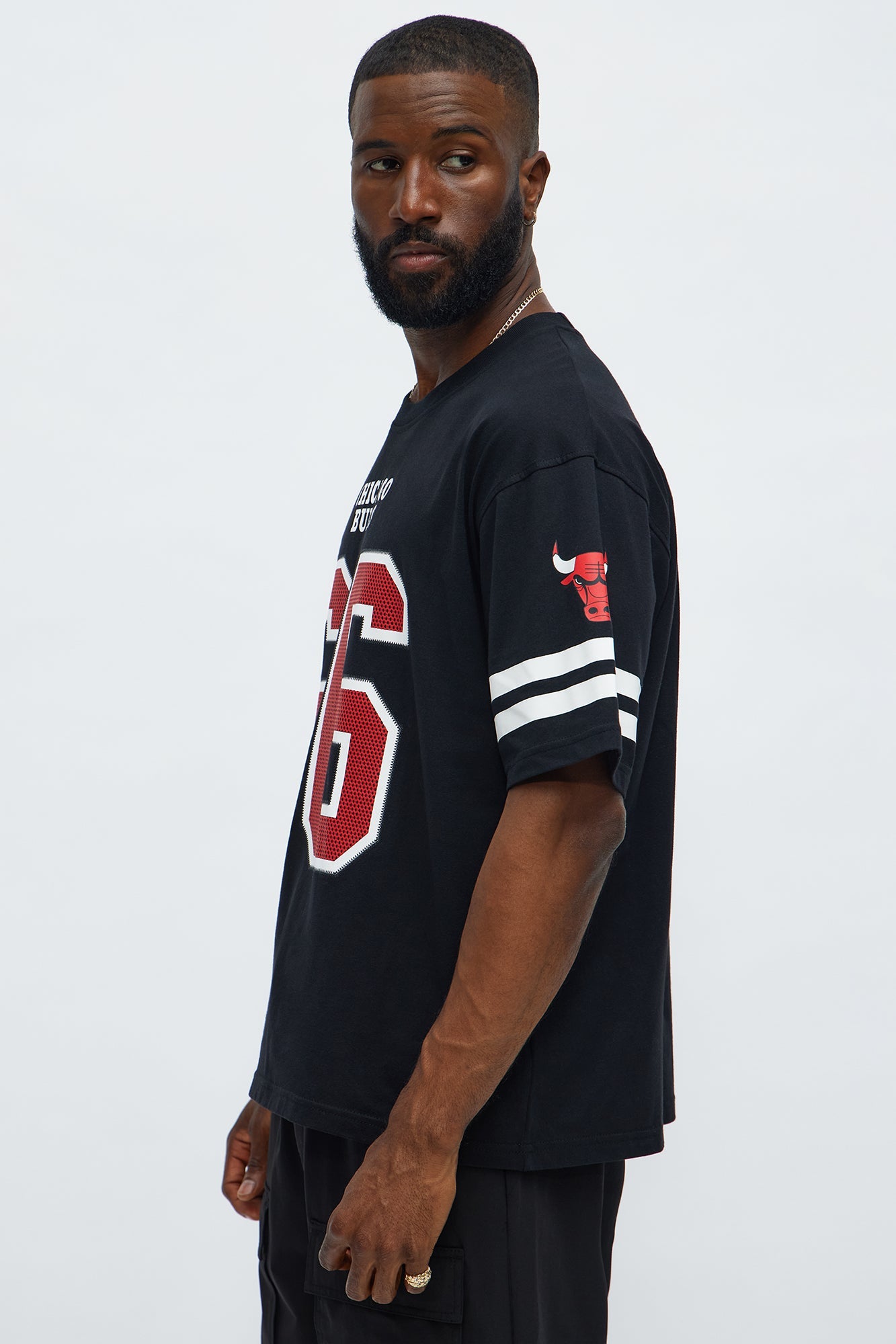 Bulls Boxy Number Tee - Black