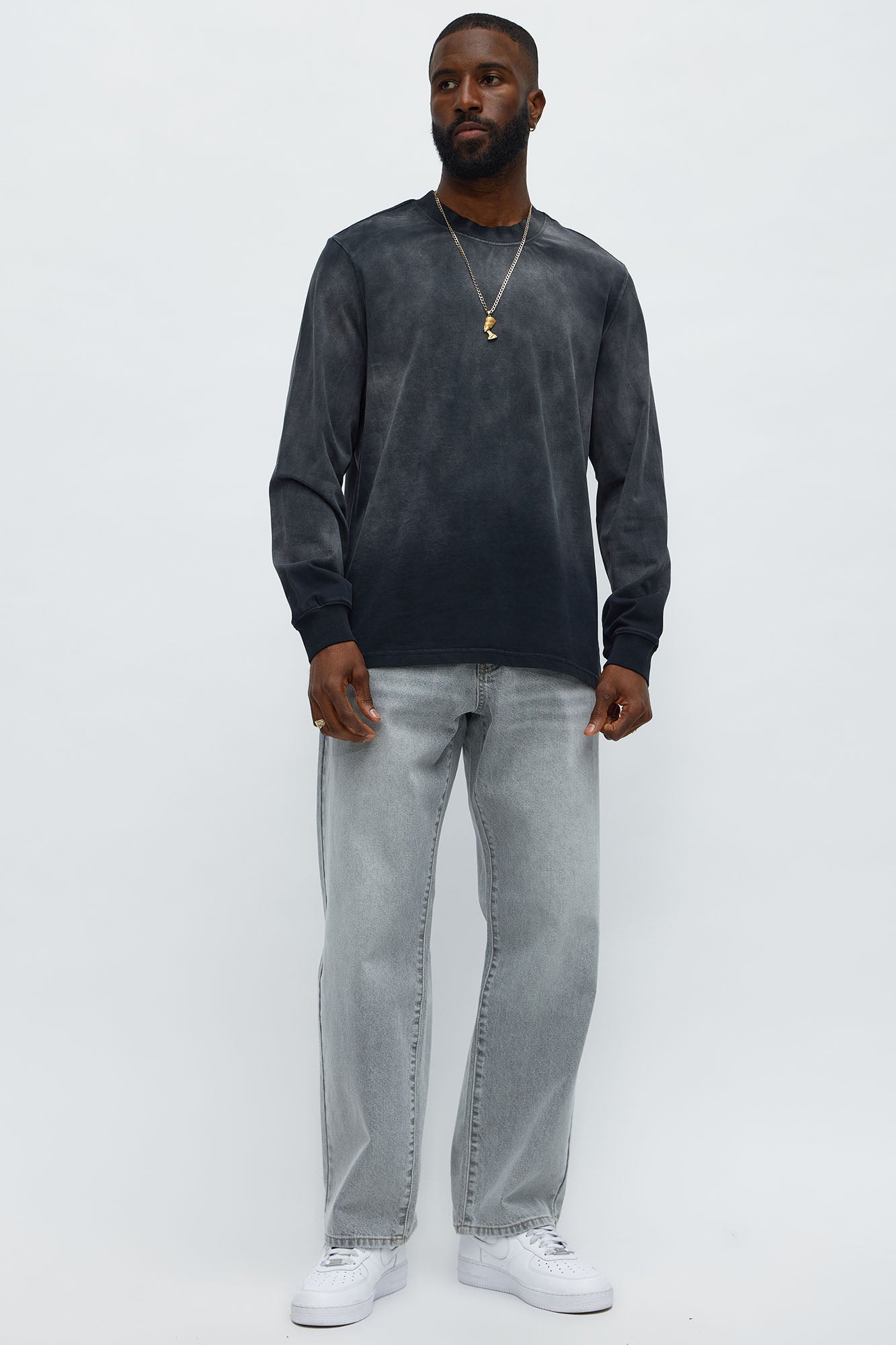 Dion Oversized Long Sleeve Tee - Black