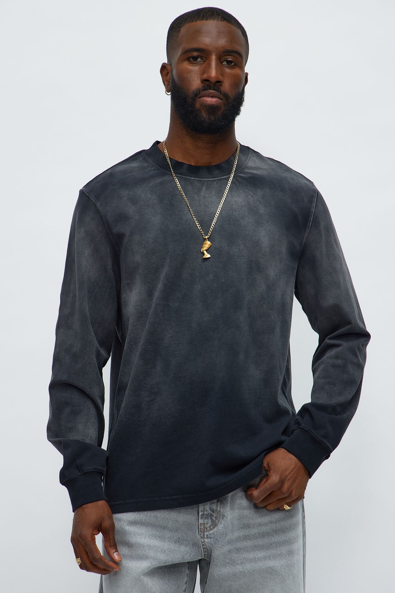 Dion Oversized Long Sleeve Tee - Black