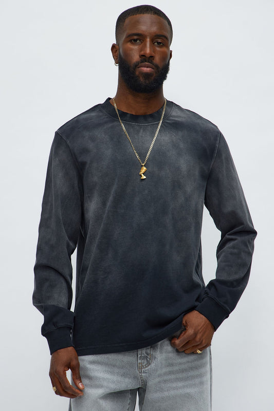 Dion Oversized Long Sleeve Tee - Black