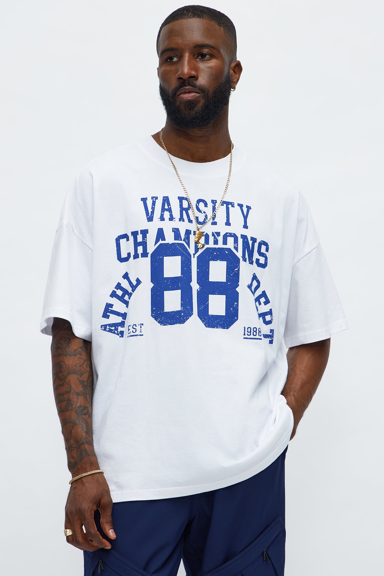 Varsity Champs 88 Boxy Short Sleeve Tee - White