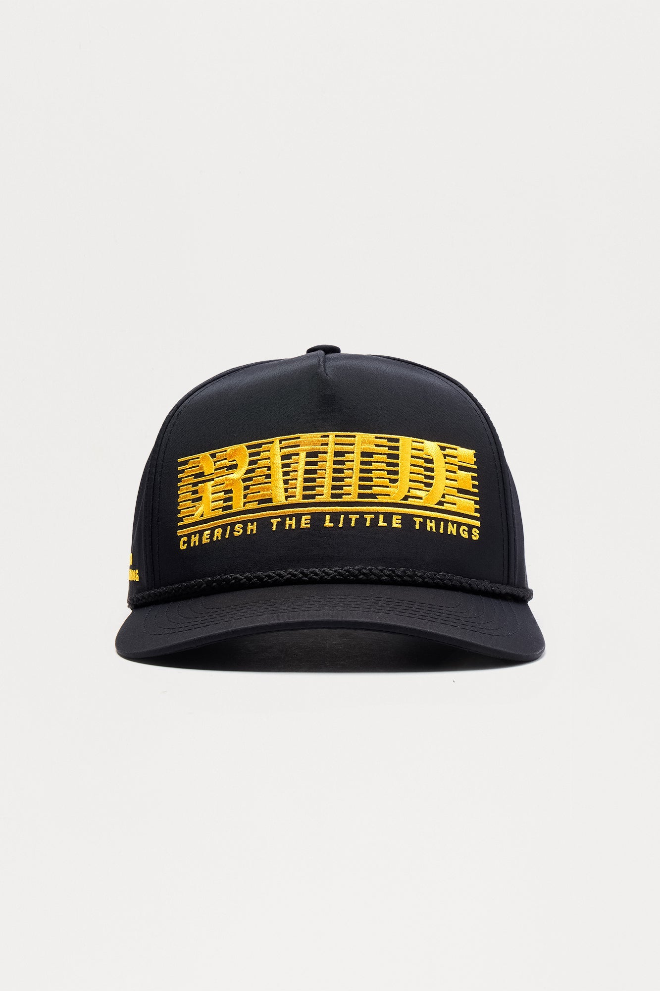 Gratitude Structured Snapback Hat - Black